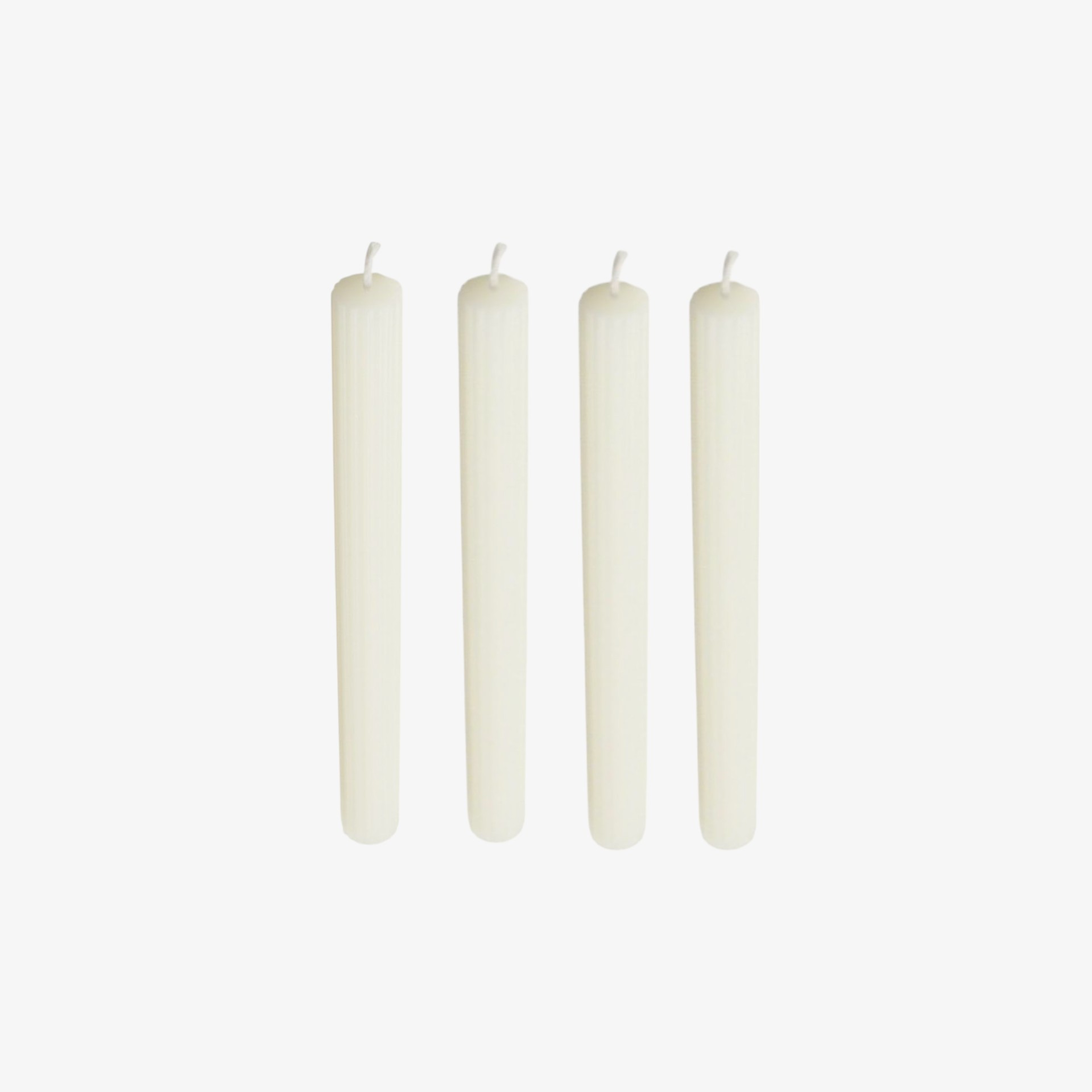 Set de 4 velas candelabro blancas 26cm