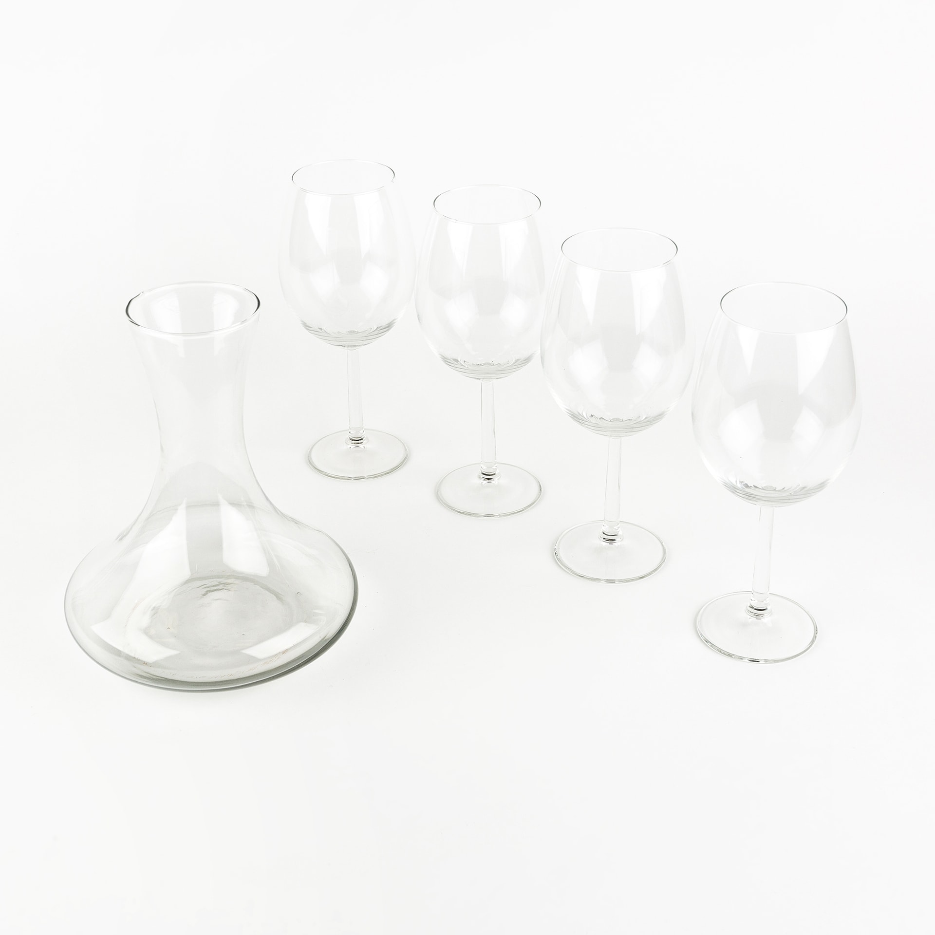 Set de 4 copas + decantador cristal