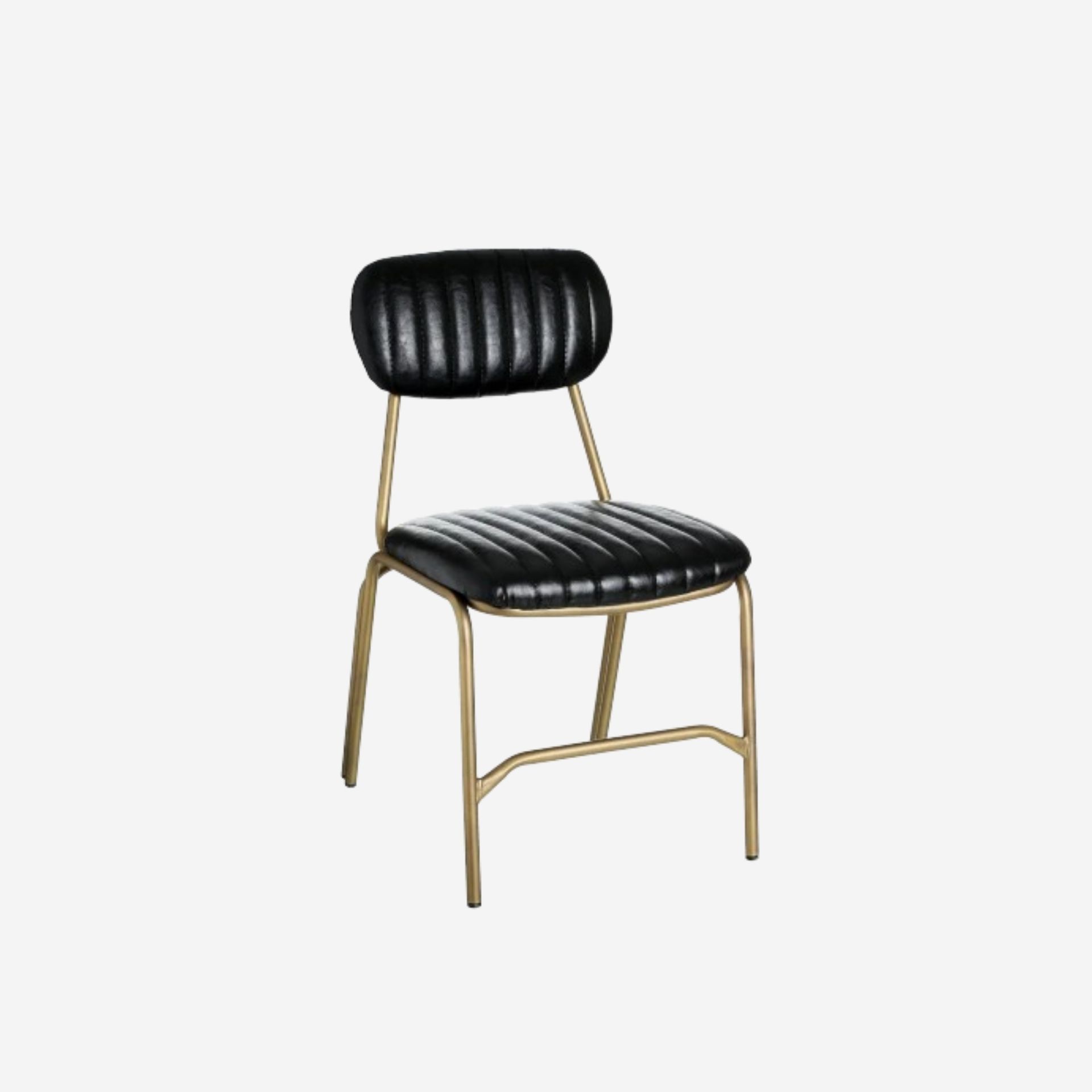 Set de 2 sillas de comedor de metal negra y dorada Camile 44x55x73cm