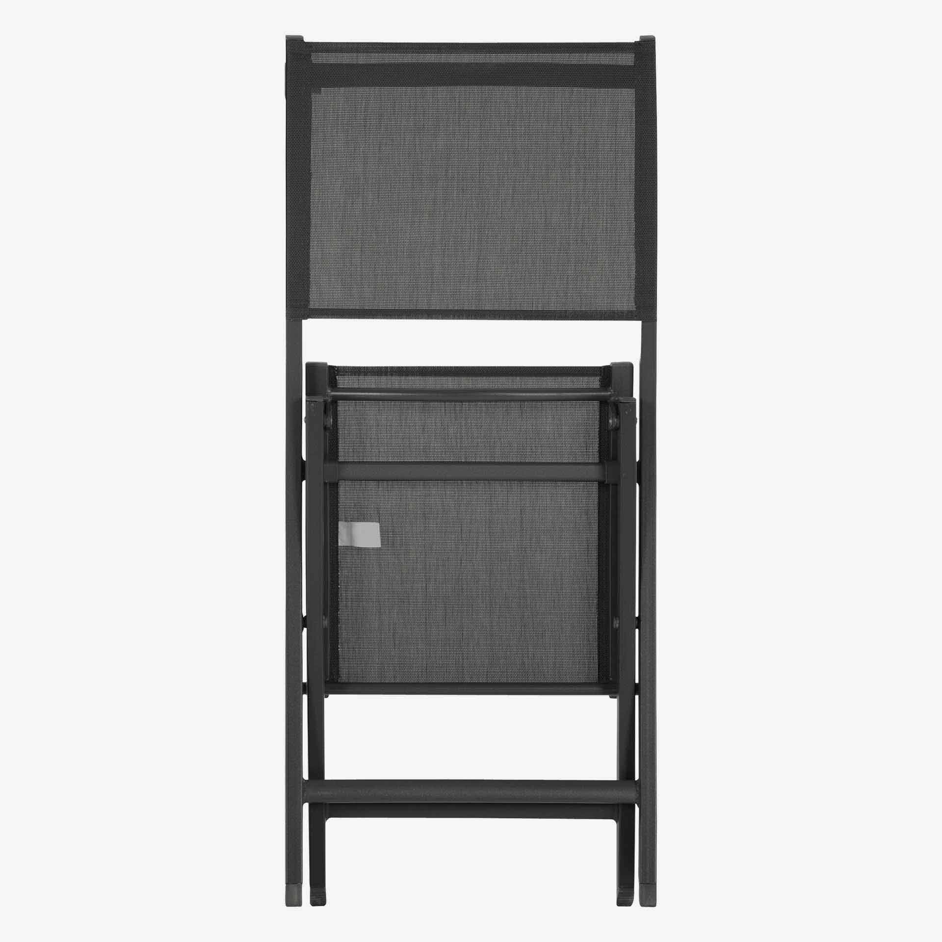 Set de 4 sillas de jard&iacute;n plegables de aluminio grafito Essor 45x57x90cm