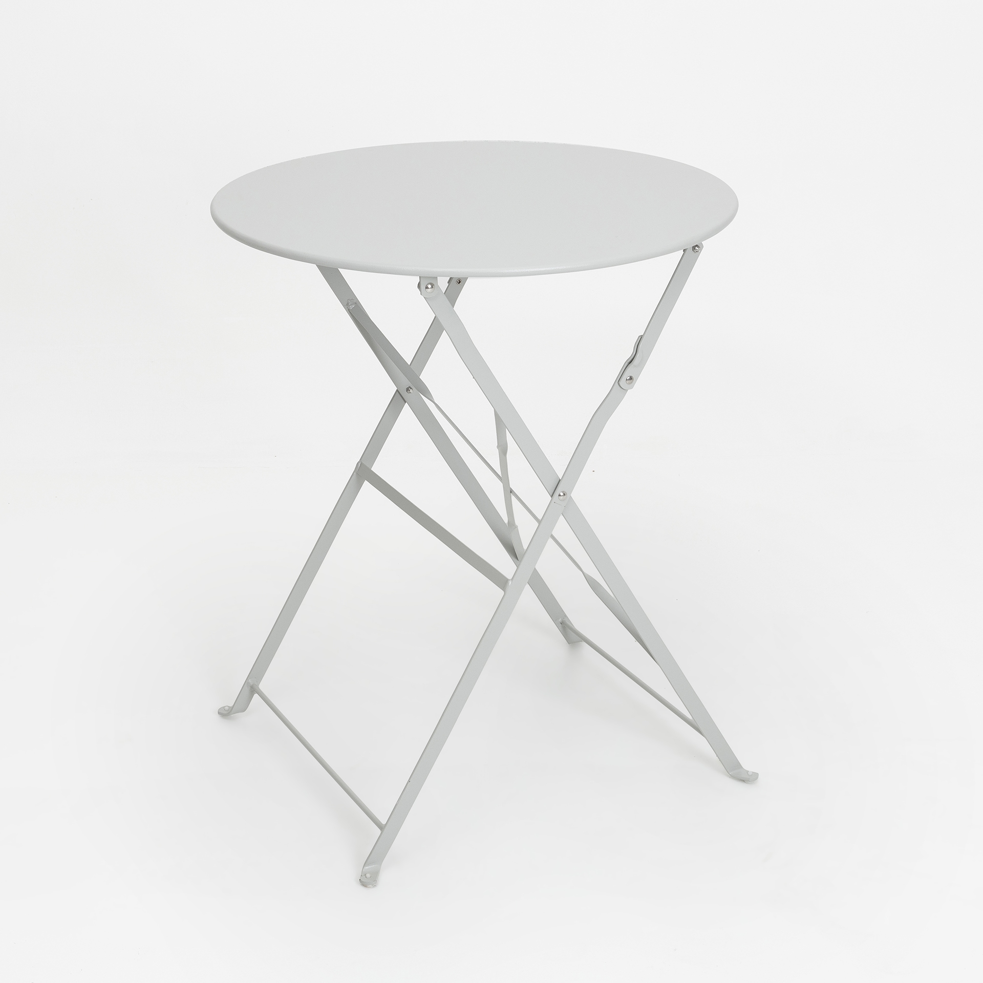 Conjunto de jard&iacute;n mesa con dos sillas gris claro Bistro &Oslash;60cm