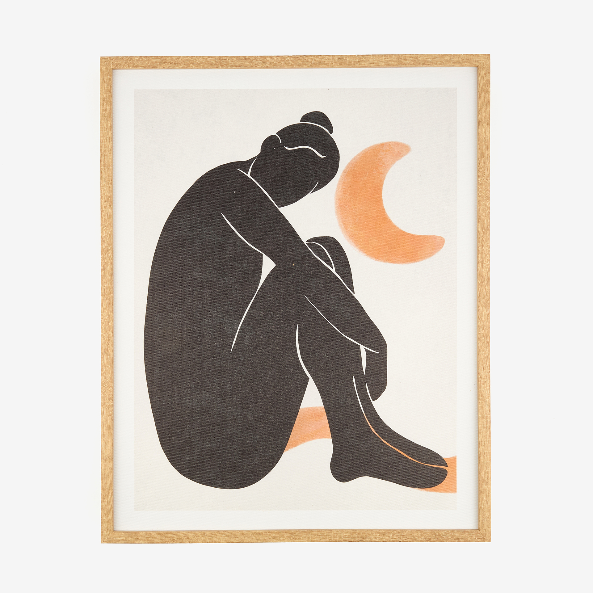 Cuadro con marco y cristal silueta Woman Moon 40x50cm