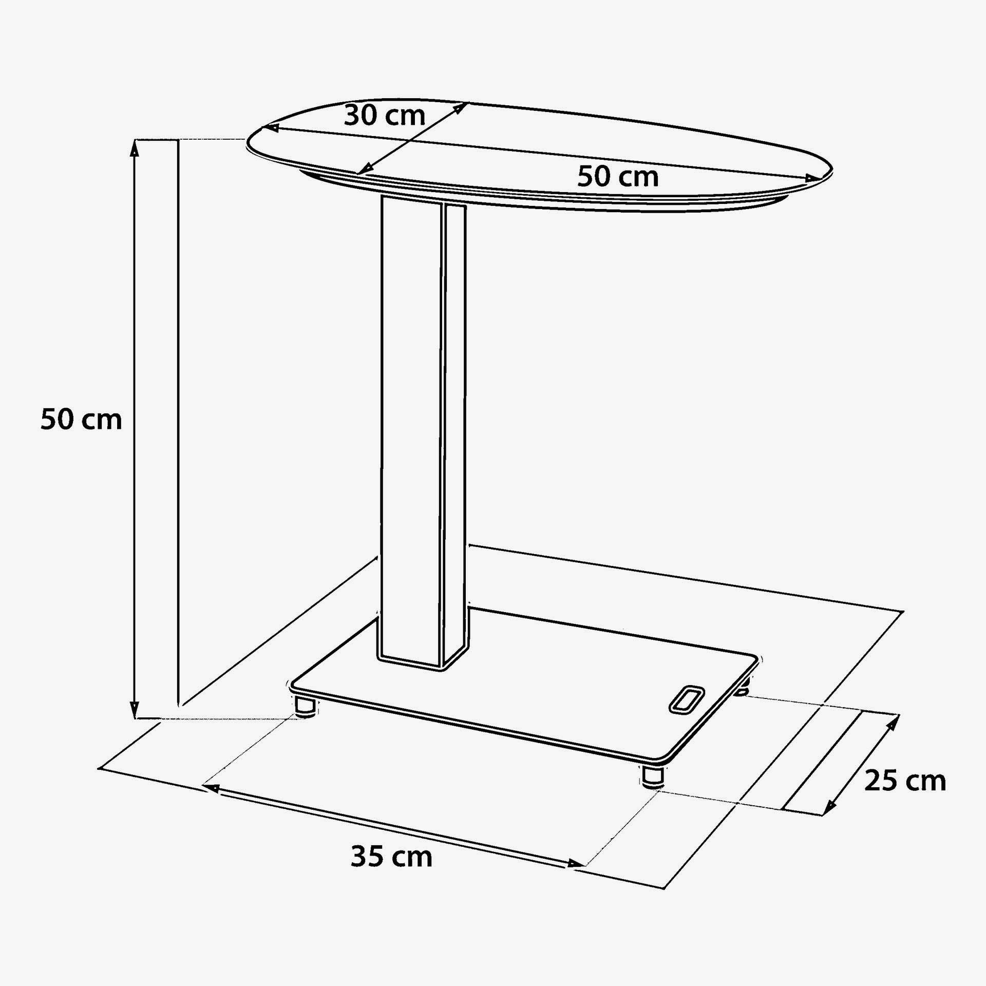 Mesa auxiliar de jard&iacute;n de aluminio blanca Venira 50x30x50cm