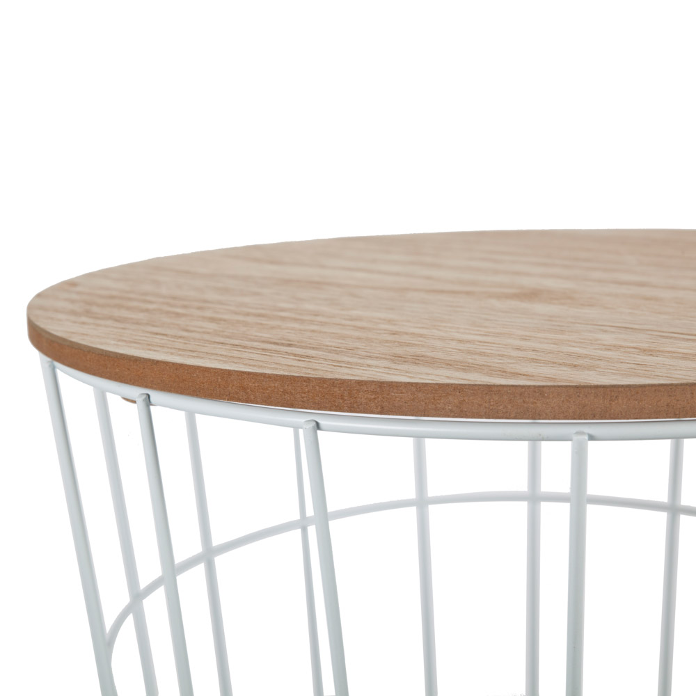 Mesa Auxiliar de madera con estructura metal