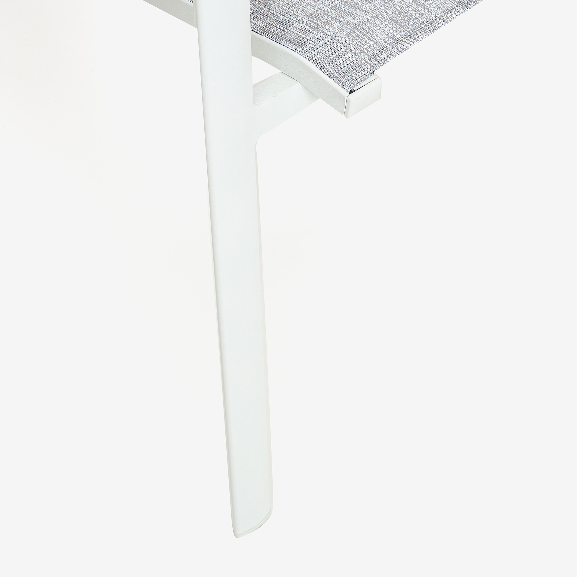 Silla de jardín apilable de aluminio y textilene blanca 58x65x91,5cm
