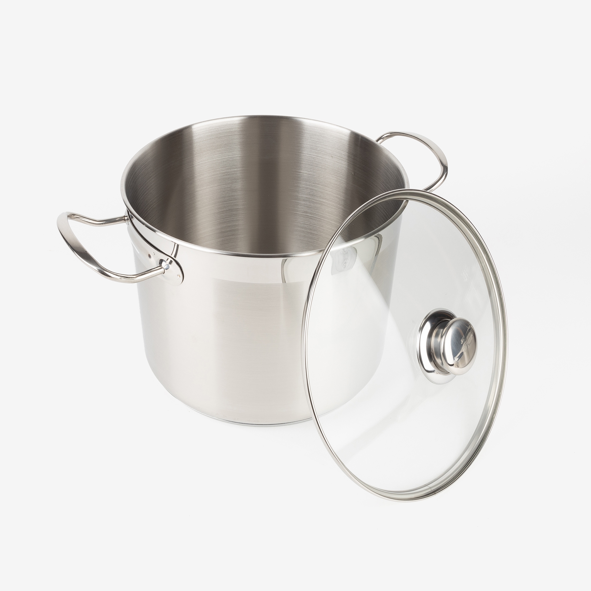 Olla de acero inoxidable con tapa de cristal &Oslash;24cm