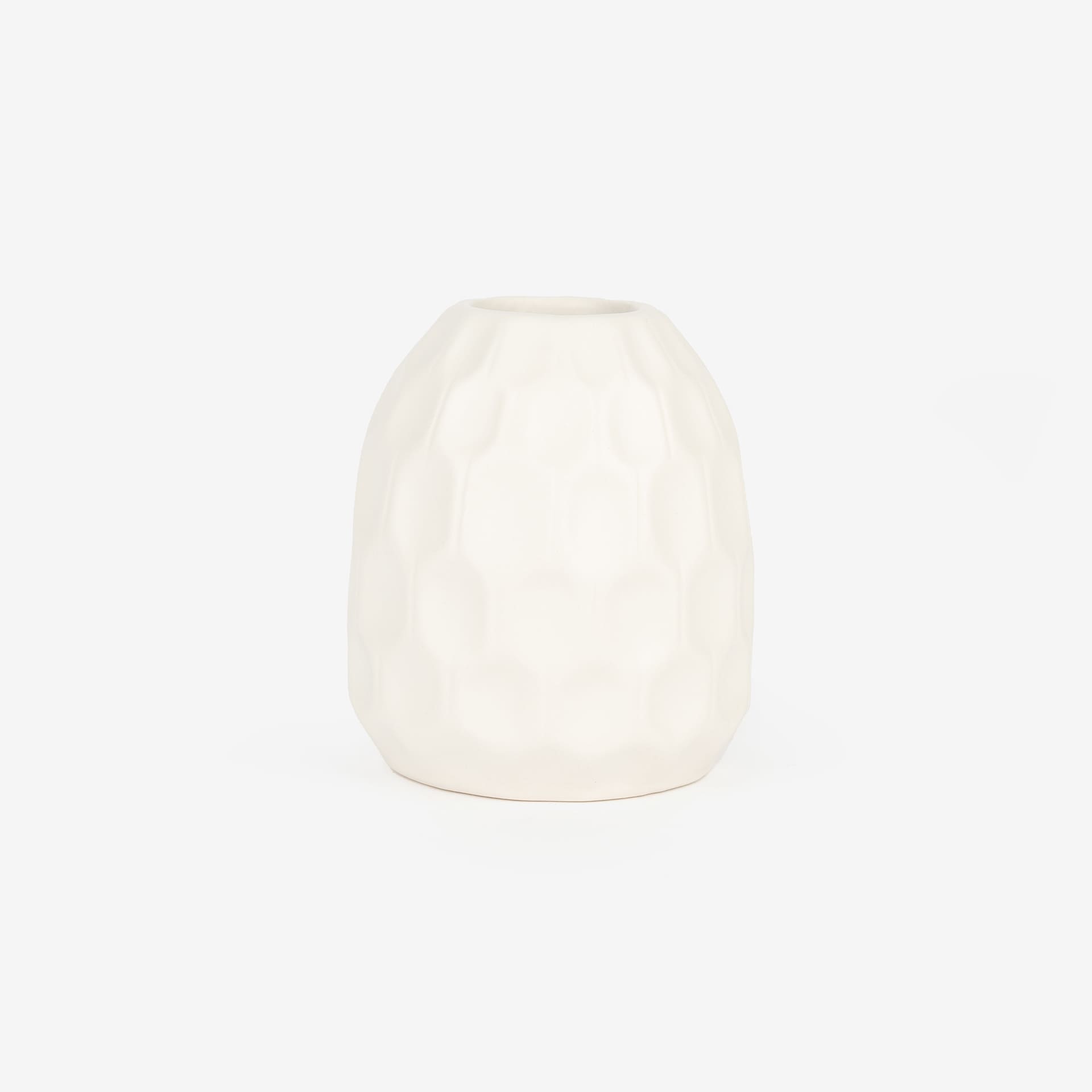 Jarrón de gres blanco Simón Ø9x10cm