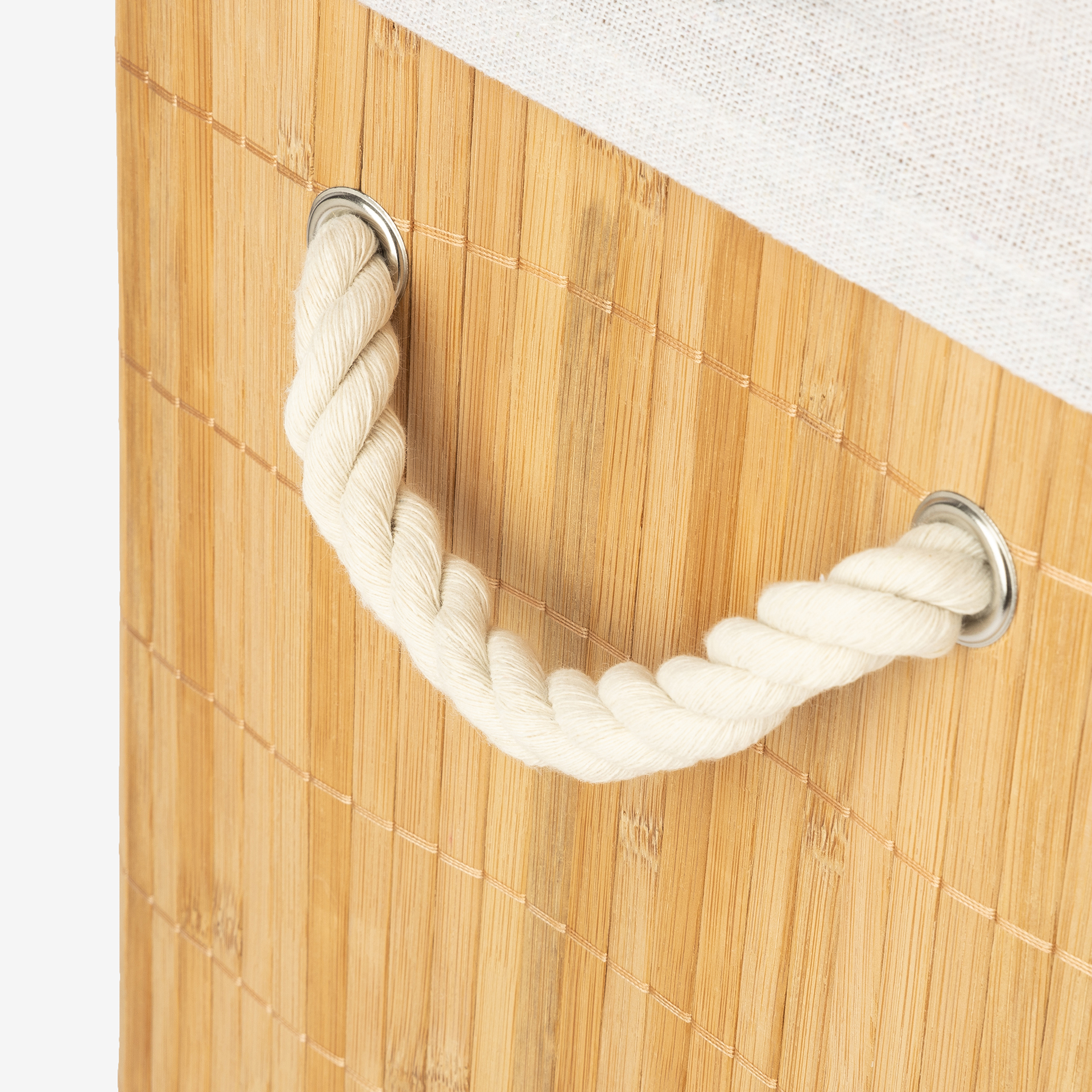 Cesta para ropa con tapa de bambú 42x30x50cm