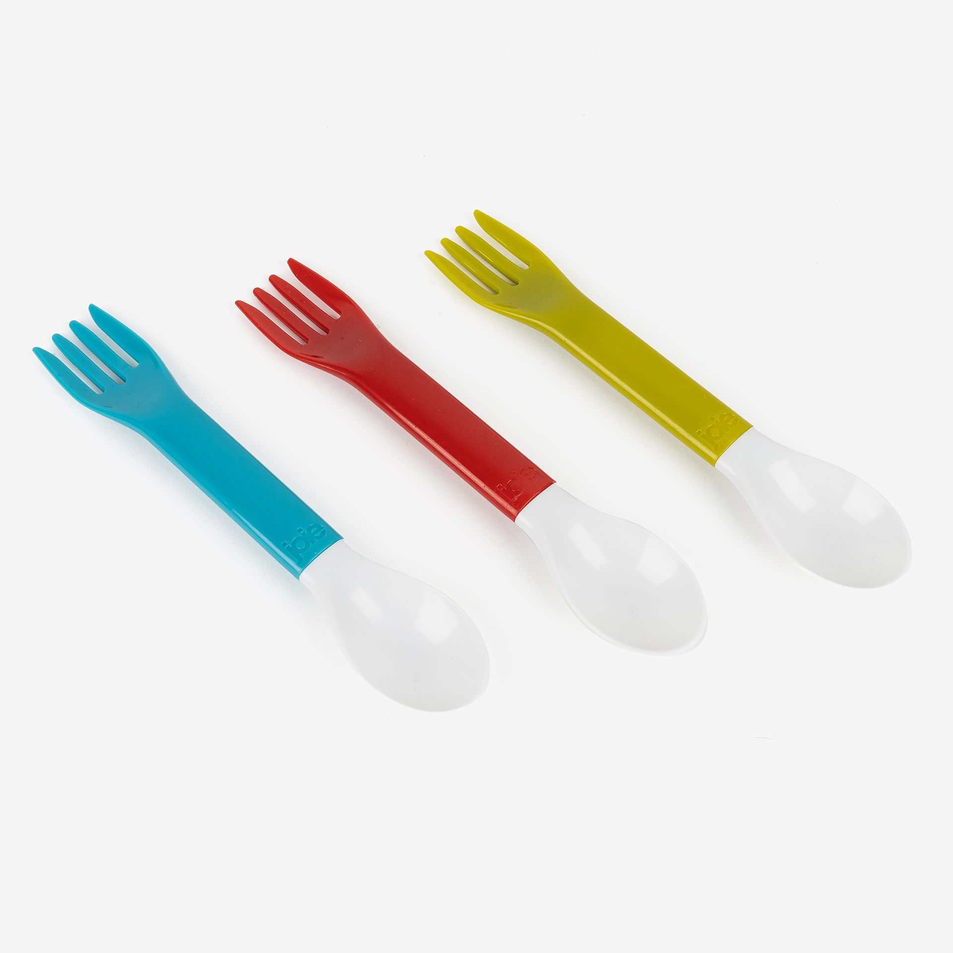 Set de 2 cubiertos 3 en 1 de plástico 19cm