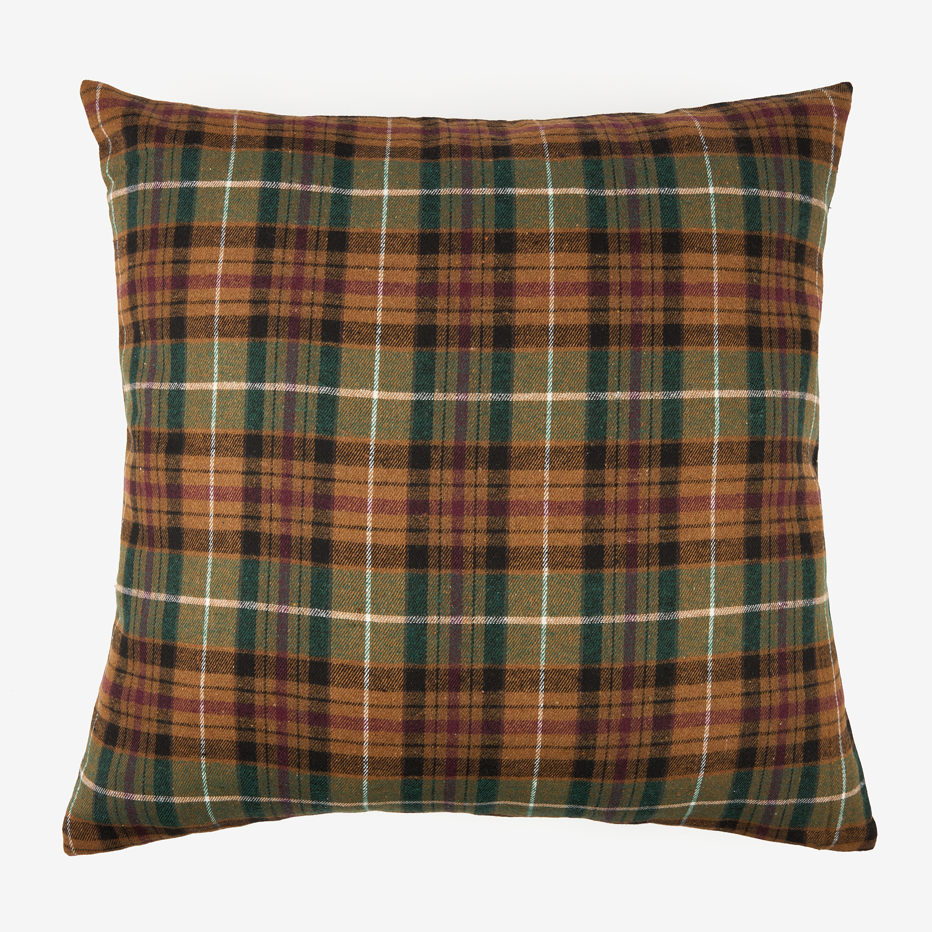 Funda de coj&iacute;n de algod&oacute;n cuadros escoc&eacute;s 45x45cm