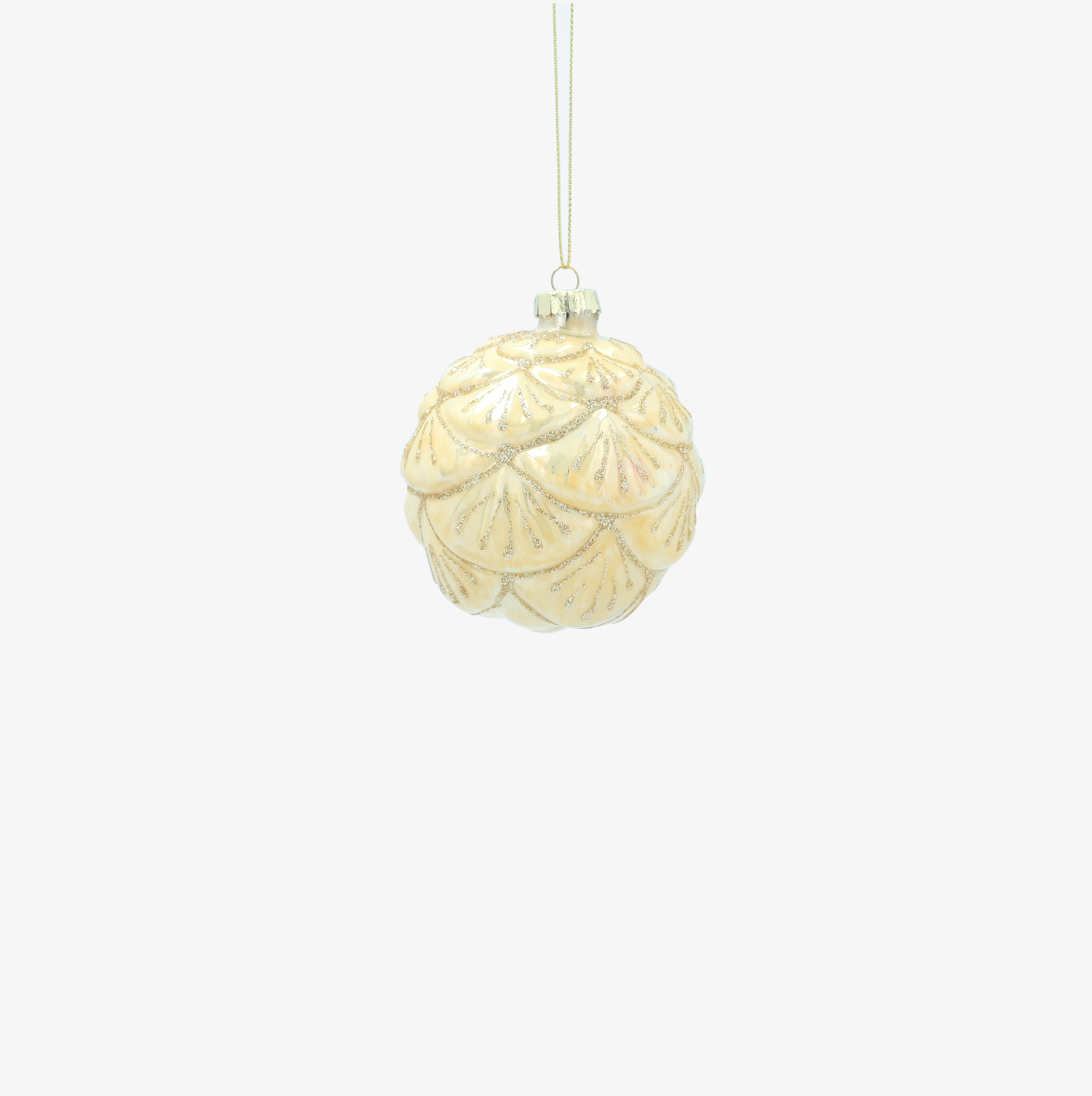 Bola de Navidad dorada nacarada de cristal &Oslash;8cm