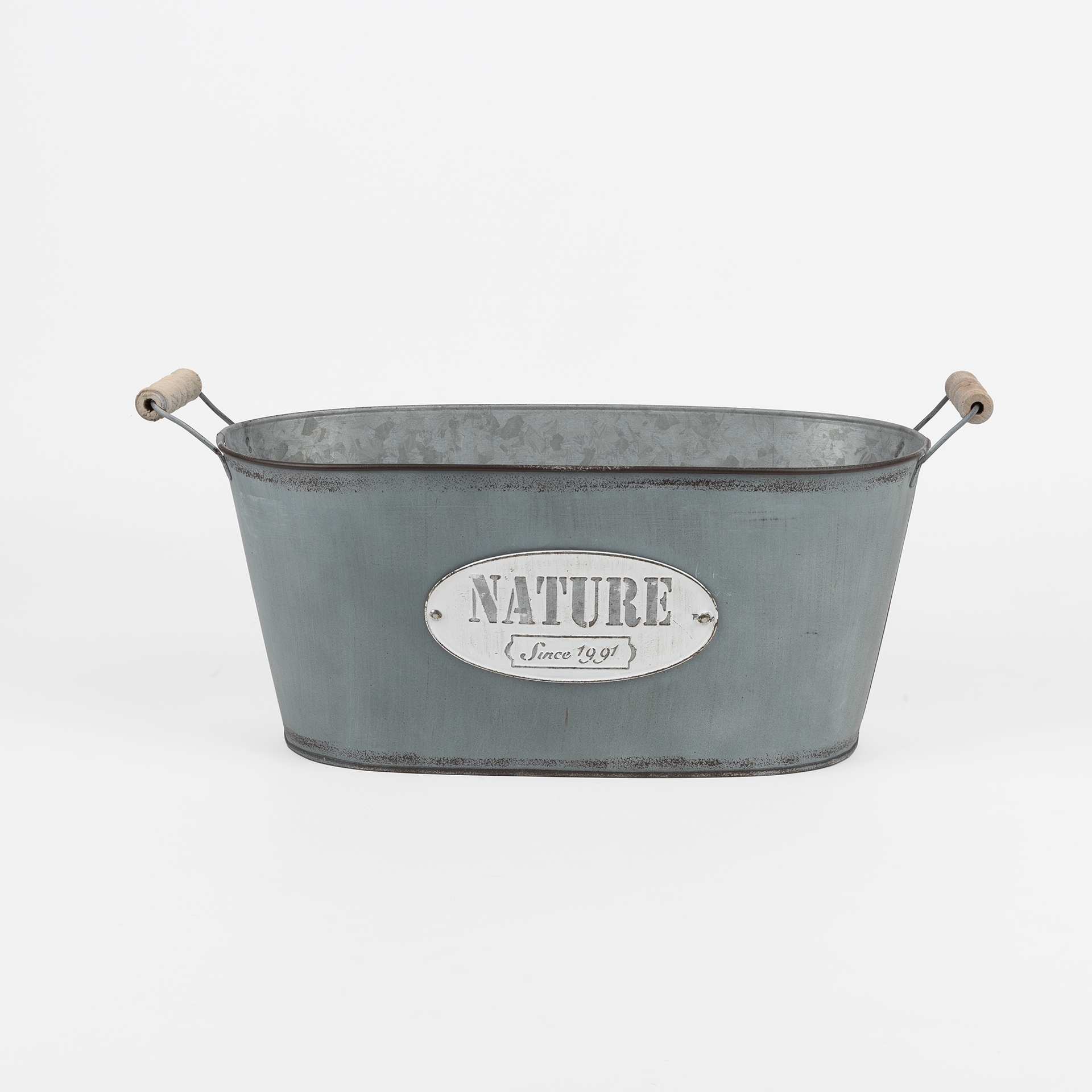 Macetero de zinc ovalado Udine 40x18cm