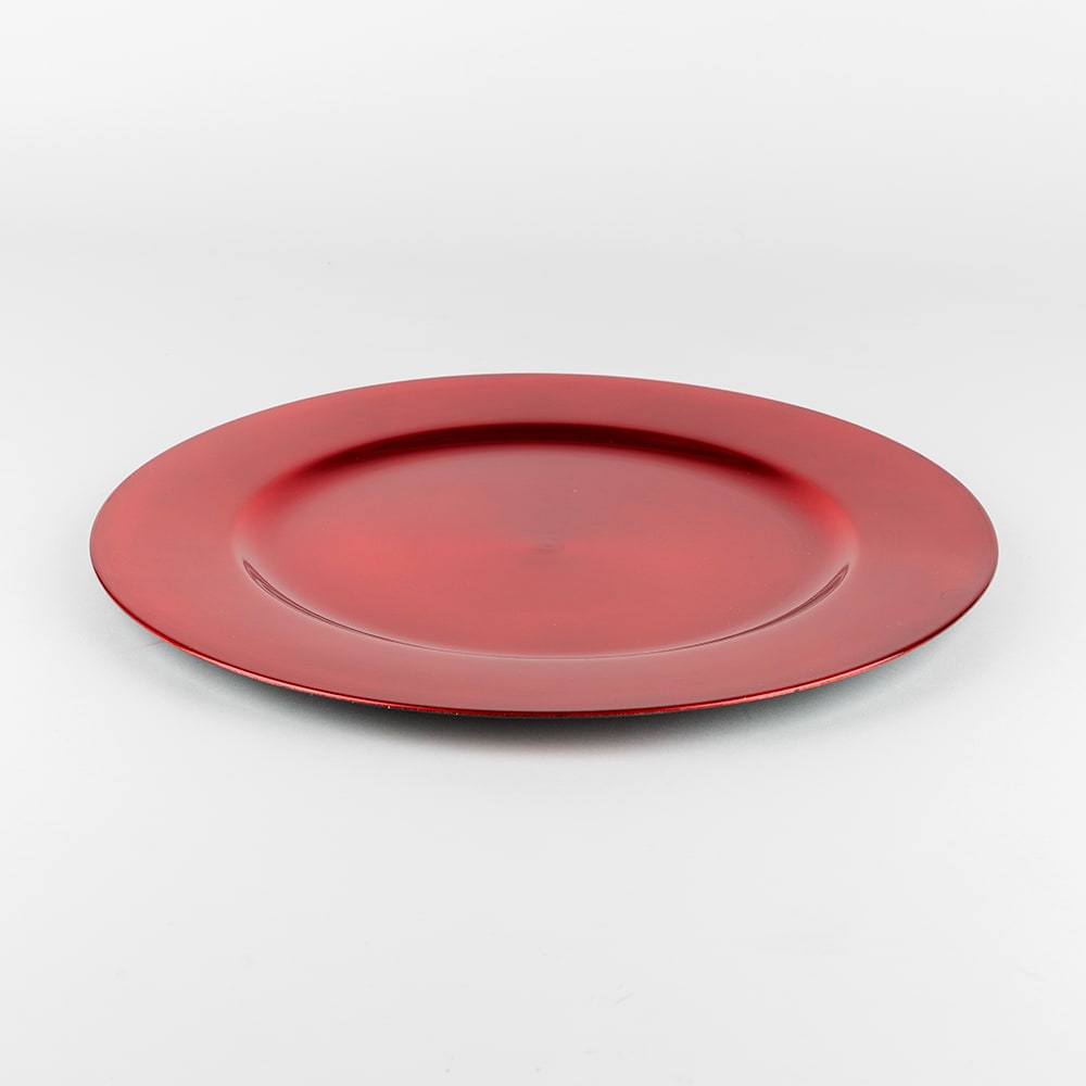 Bajo plato de pl&aacute;stico rojo &Oslash;33cm