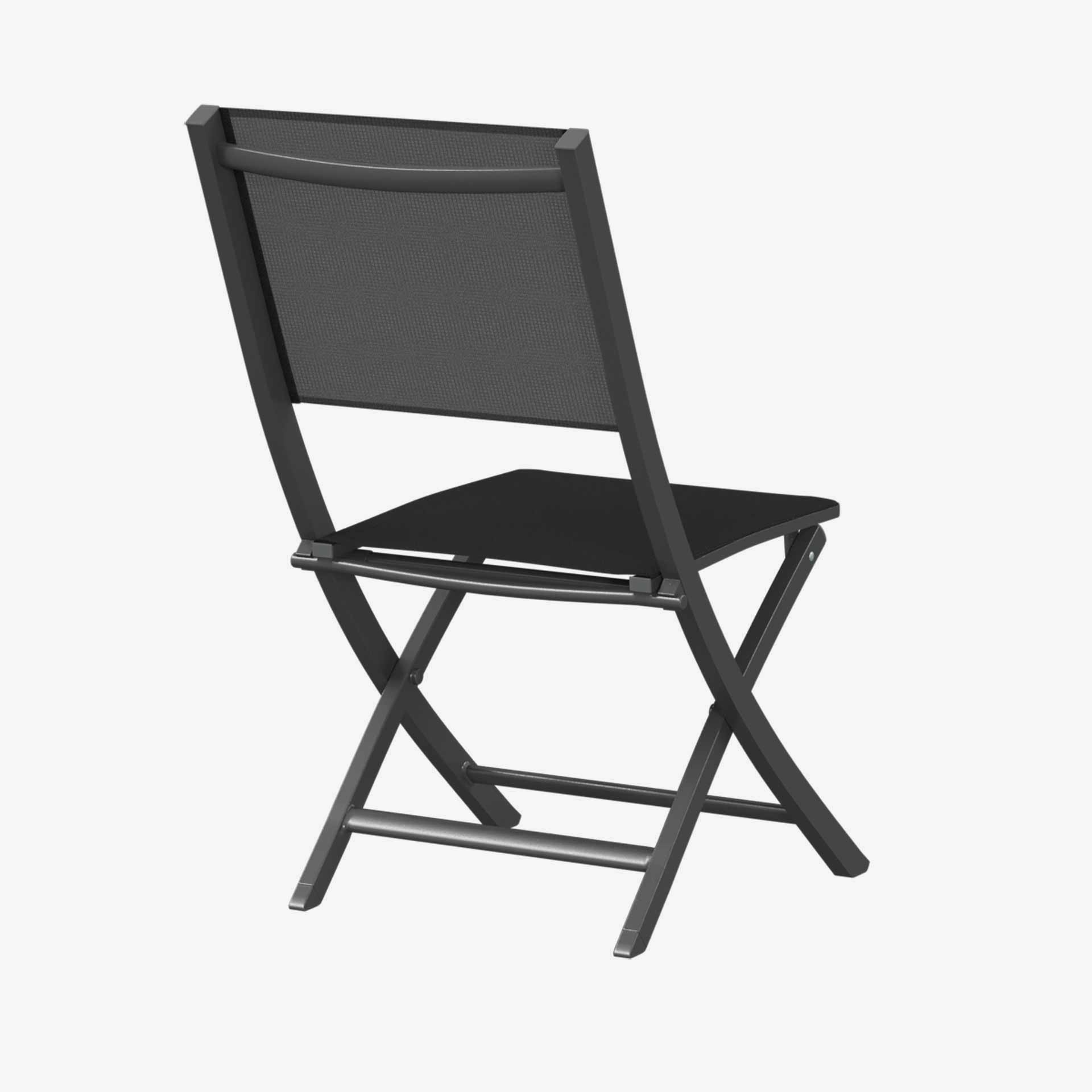 Set de 4 sillas de jard&iacute;n plegables de aluminio grafito Essor 45x57x90cm