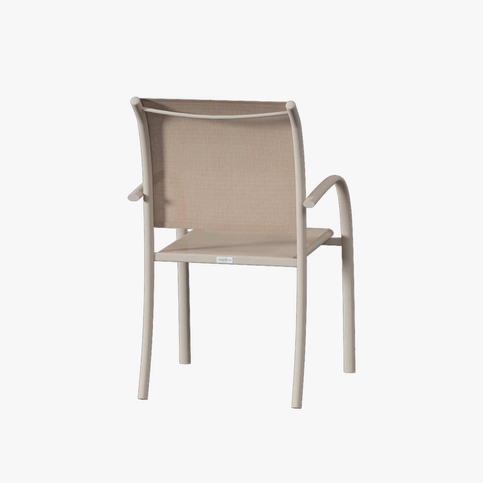 Silla de jard&iacute;n apilable de aluminio crema Piazor 56x65x88cm