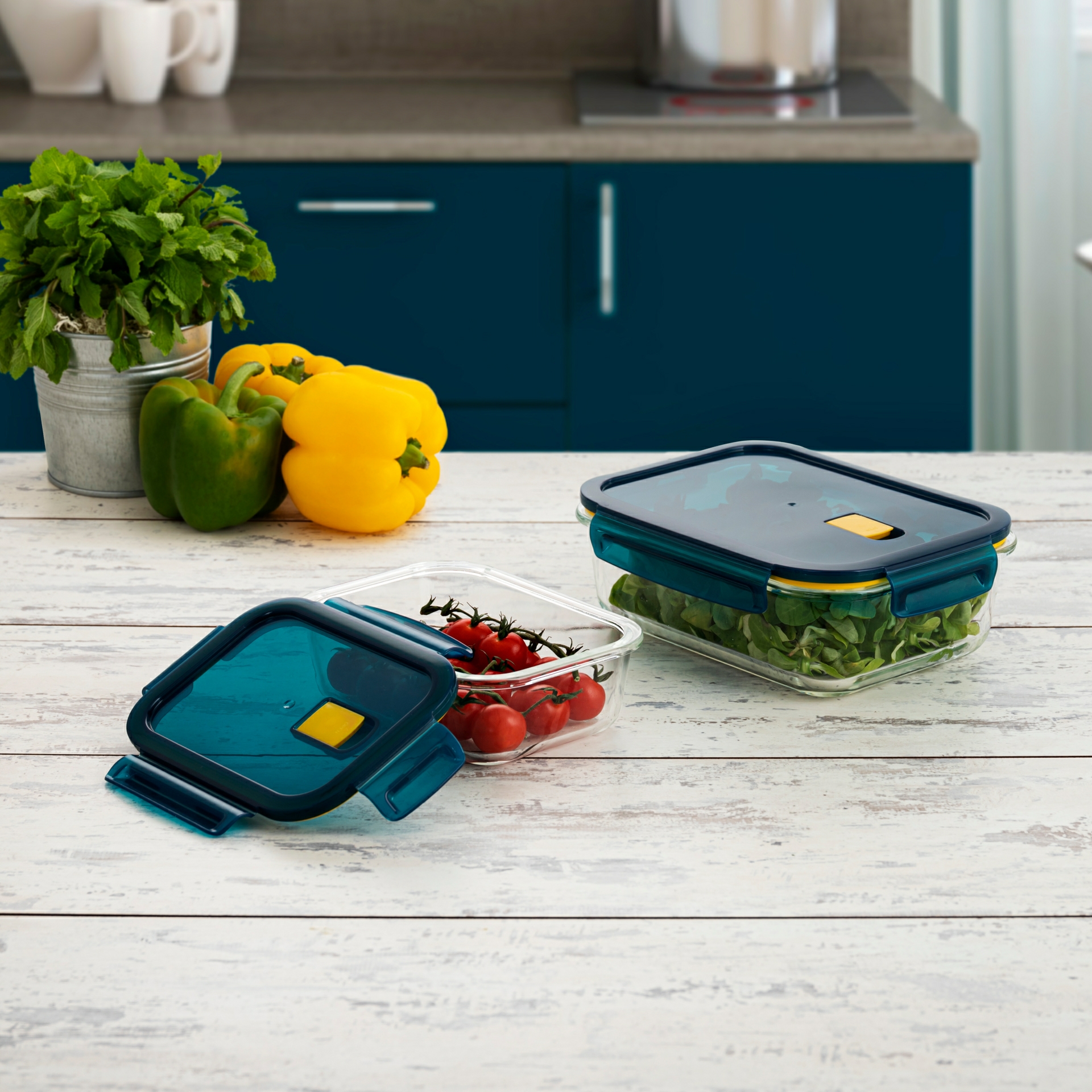 Conjunto de 2 contenedores herméticos de vidrio Astro