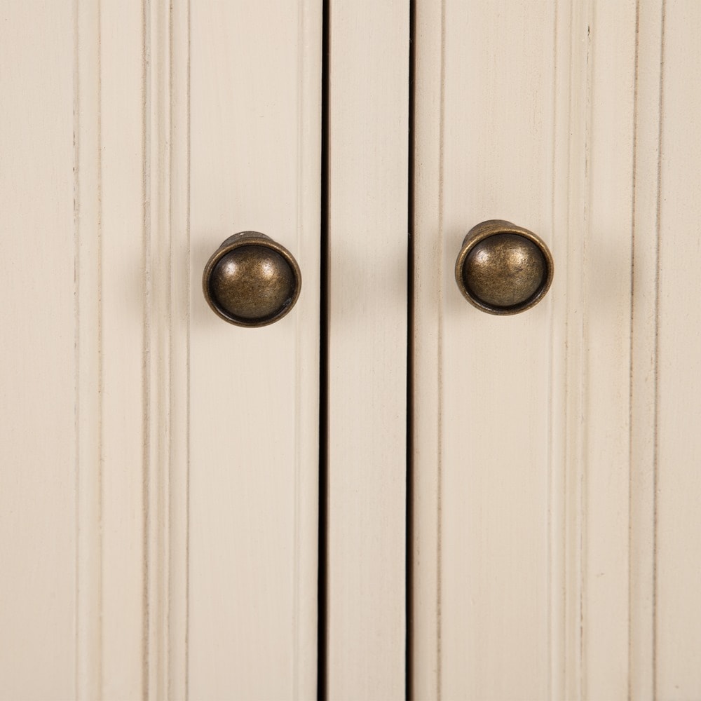 Estanter&iacute;a de madera de paulownia crema Everly 147x39x194cm