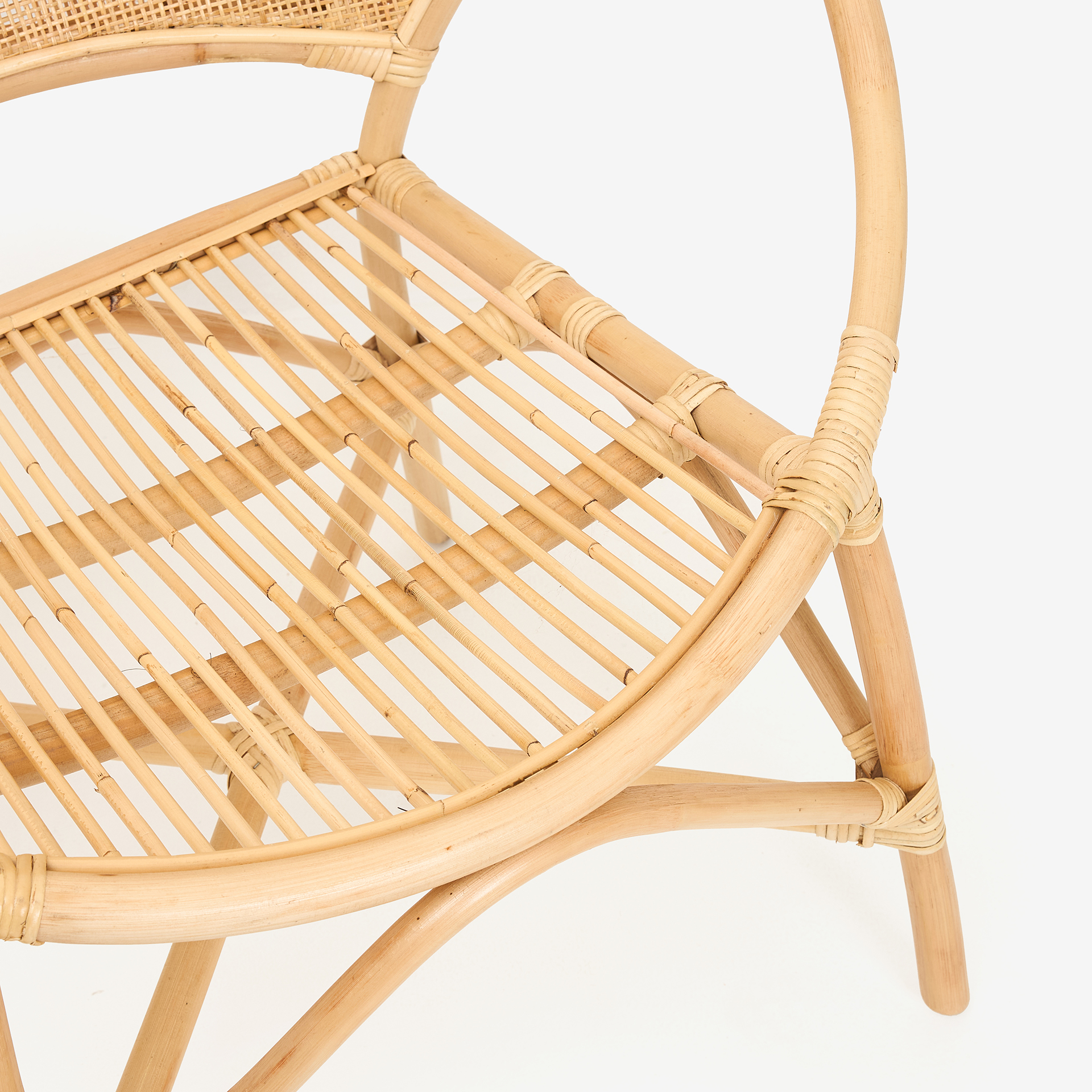 Silla de comedor de ratán beige Milos 77x70x84cm