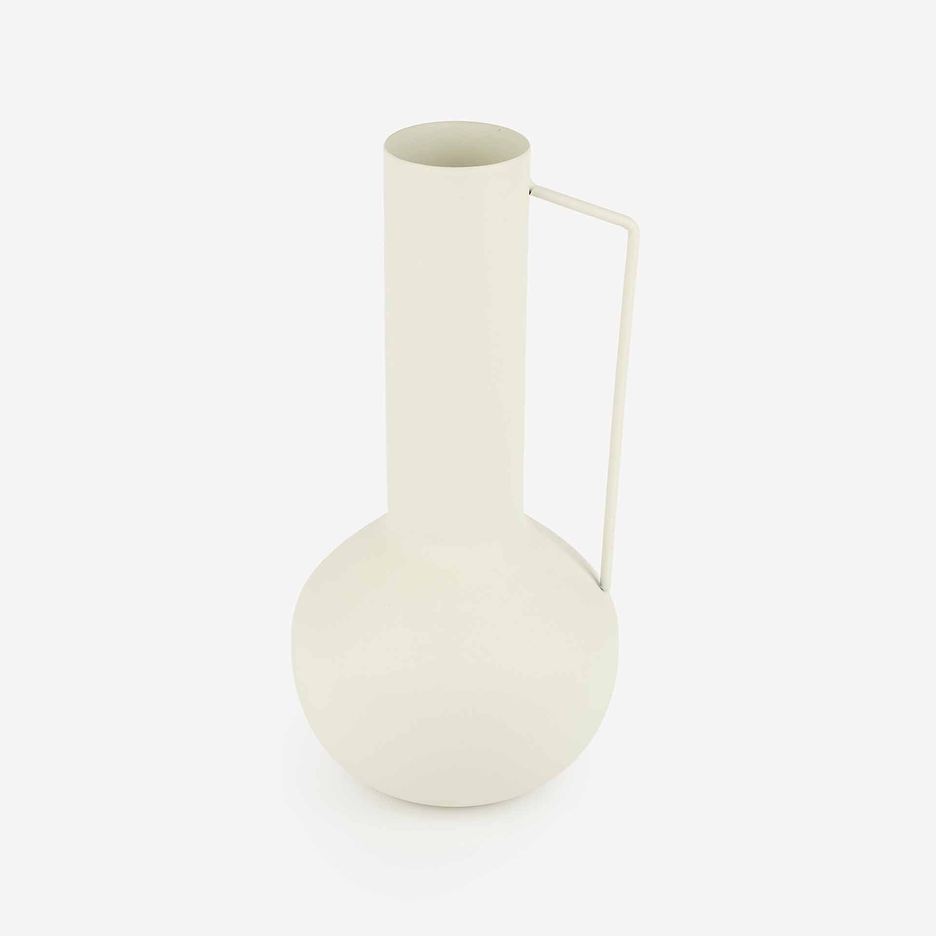 Jarron de zinc 17x17x34cm blanco Zen