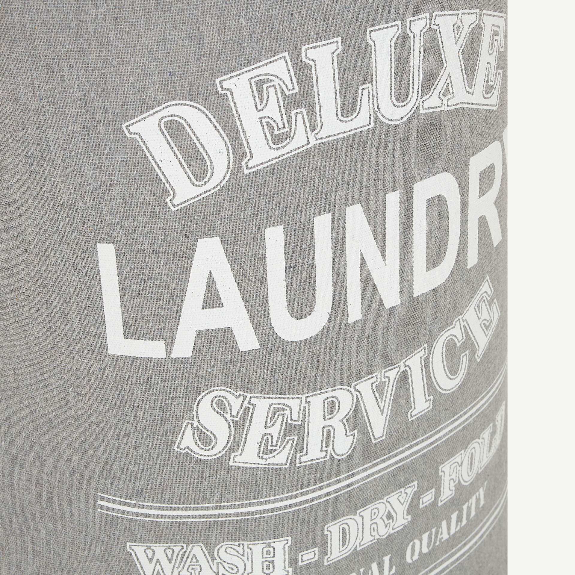 Cesta para ropa doble de aluminio y tela gris Deluxe &Oslash;37x50cm