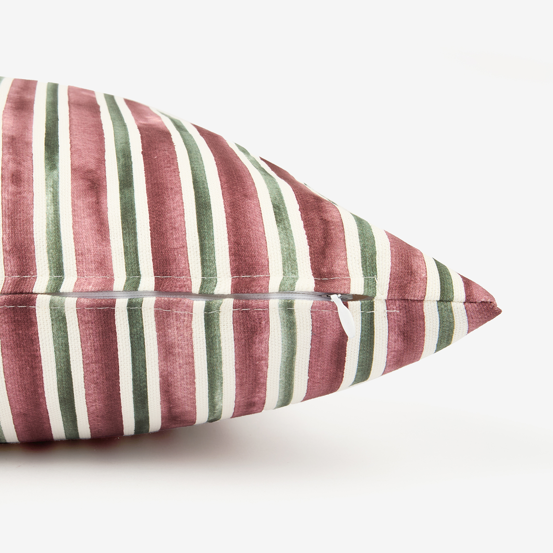 Funda de coj&iacute;n rosa y verde Rayas 45x45cm