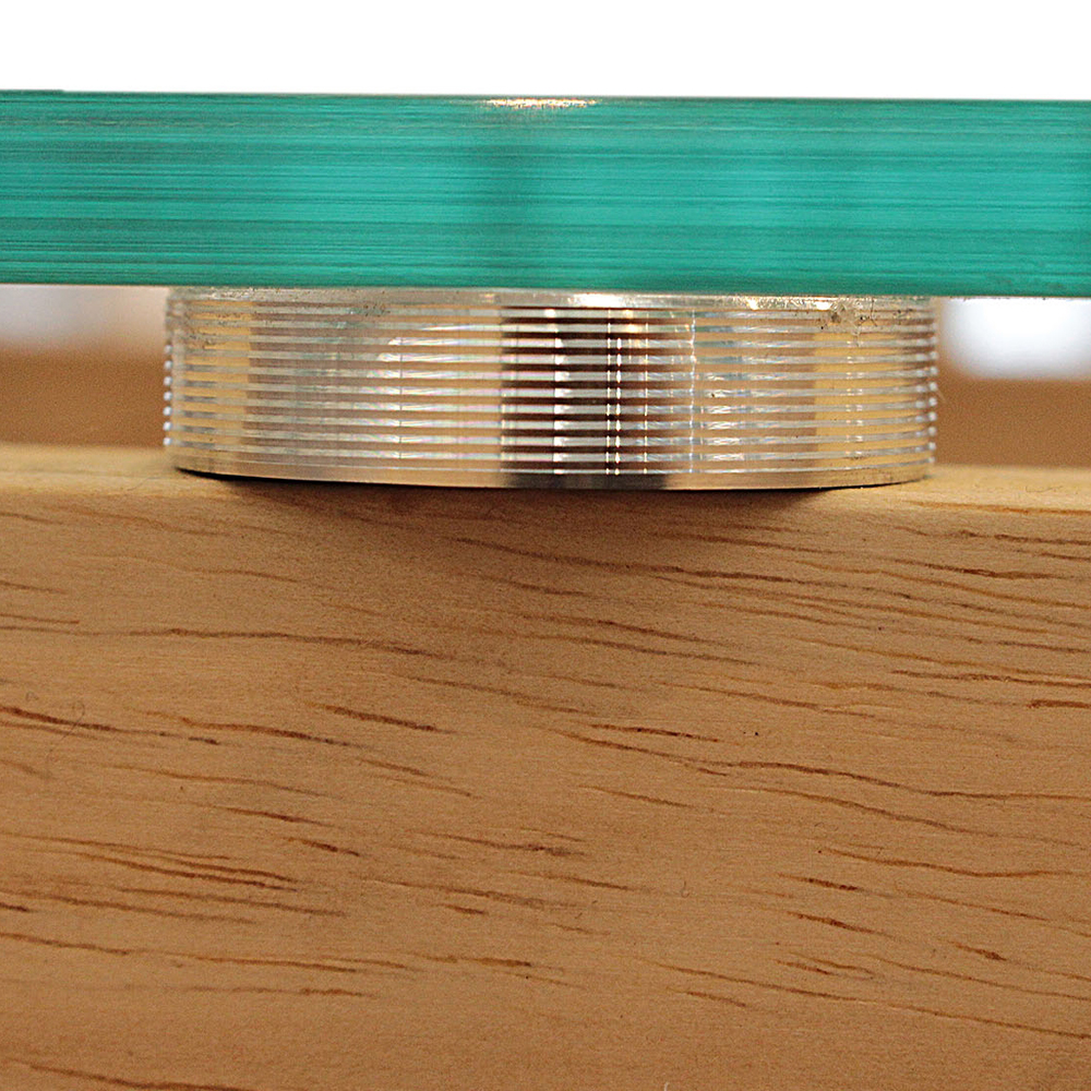 Consola de madera y cristal