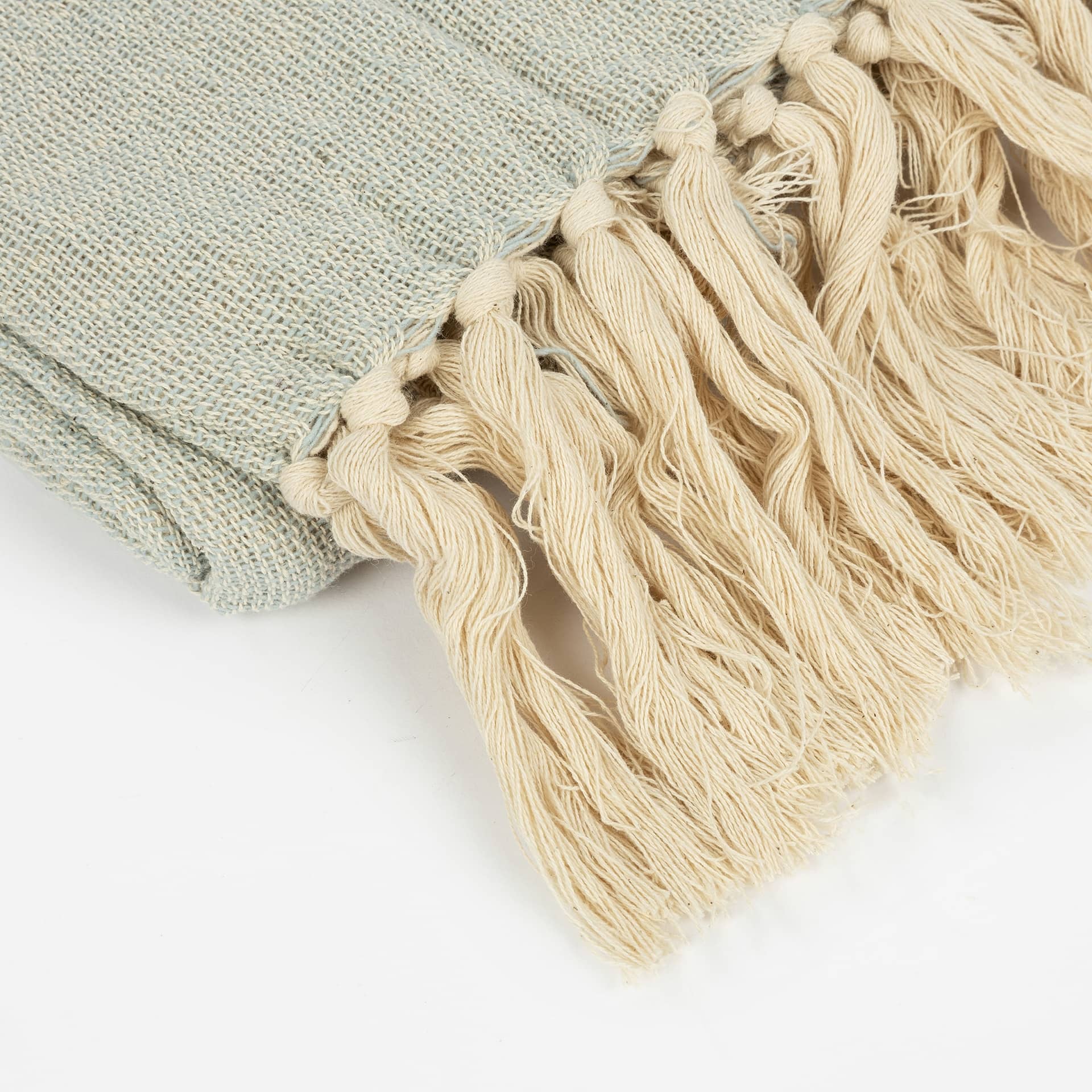 Plaid verde agua de algodón Gotta 125x150cm