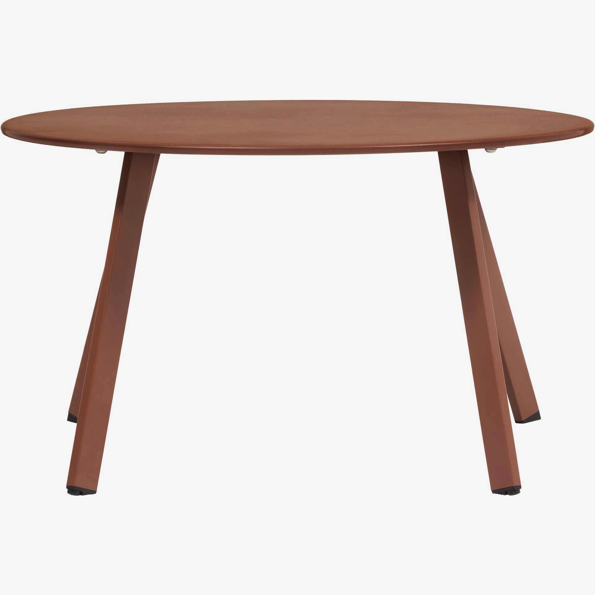 Mesa auxiliar de jard&iacute;n de acero caoba Saori &Oslash;70x40cm