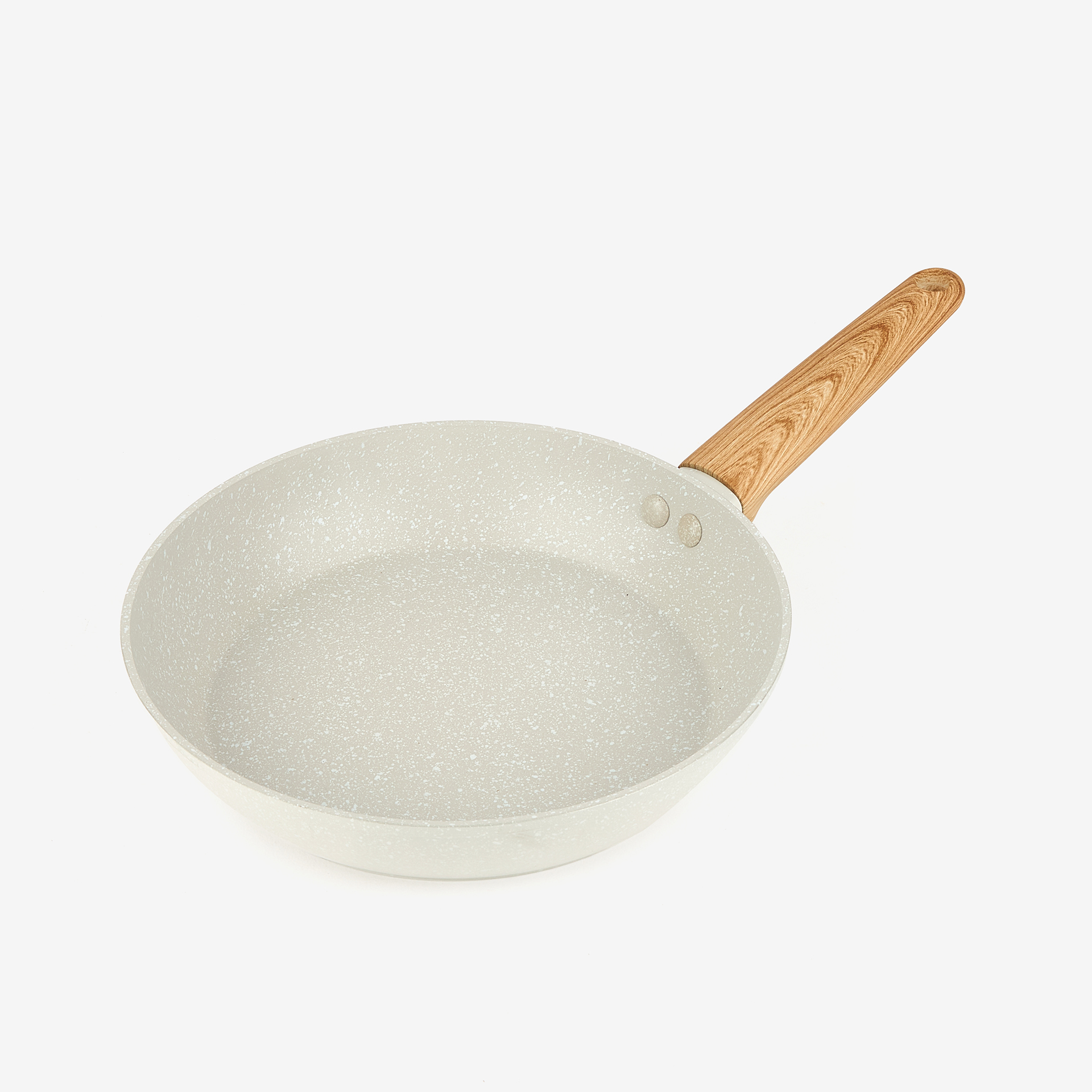 Set de 3 sartenes blancas de aluminio y mármol aptas para inducción Ø18/22/26cm - Bergner