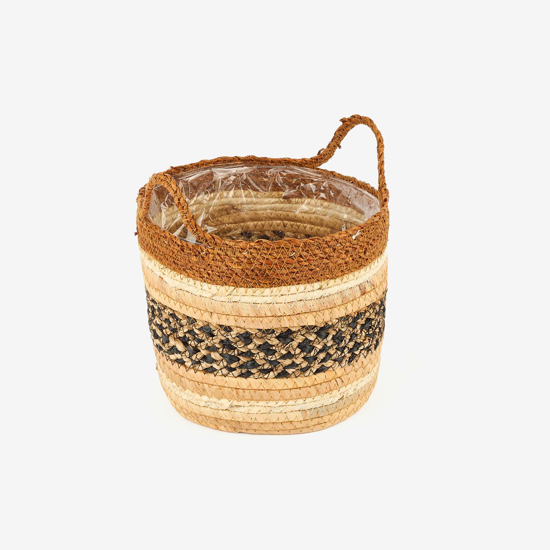 Cesta con asas de fibras naturales Evel Ø20x20cm