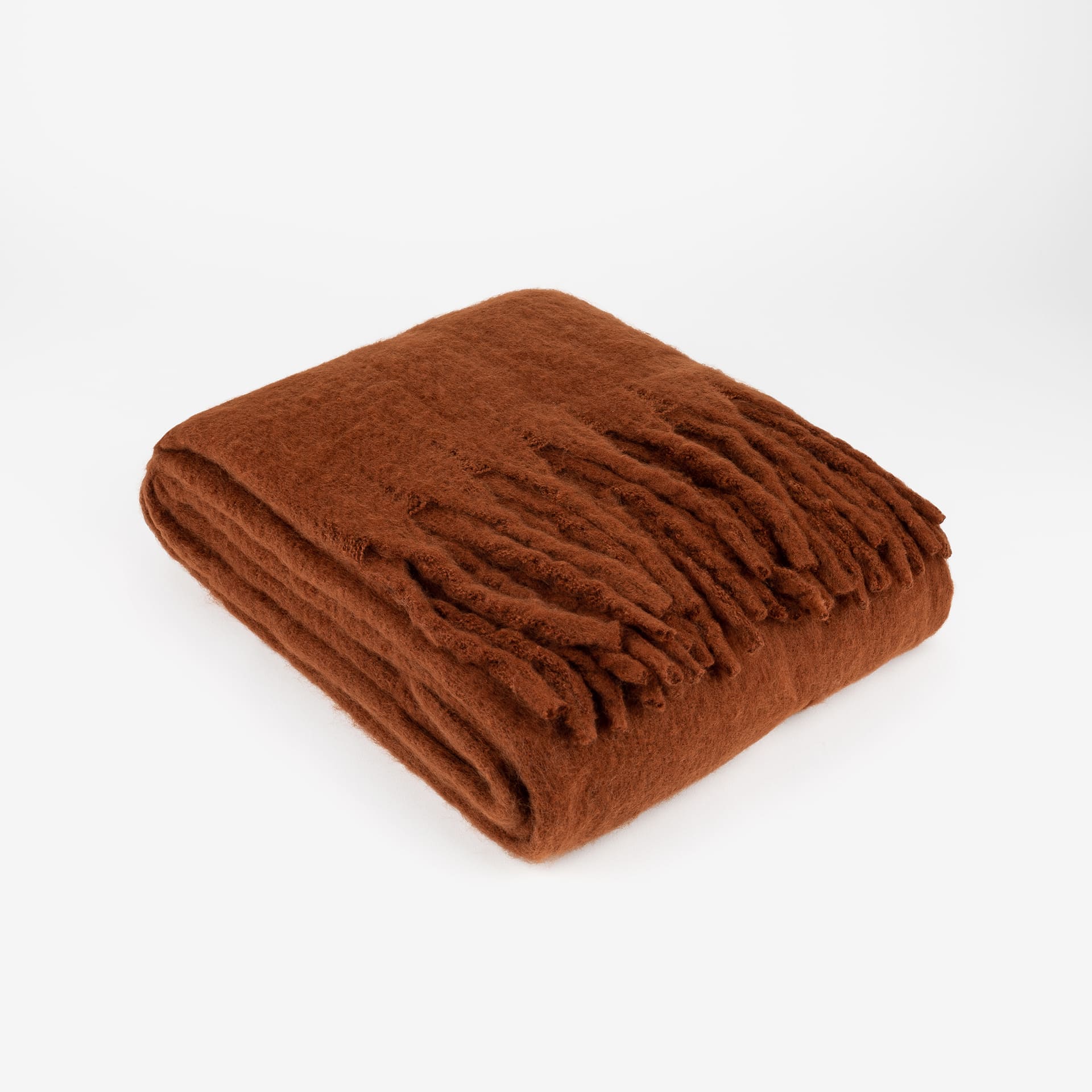 Manta efecto mohair burgundy 130x150cm