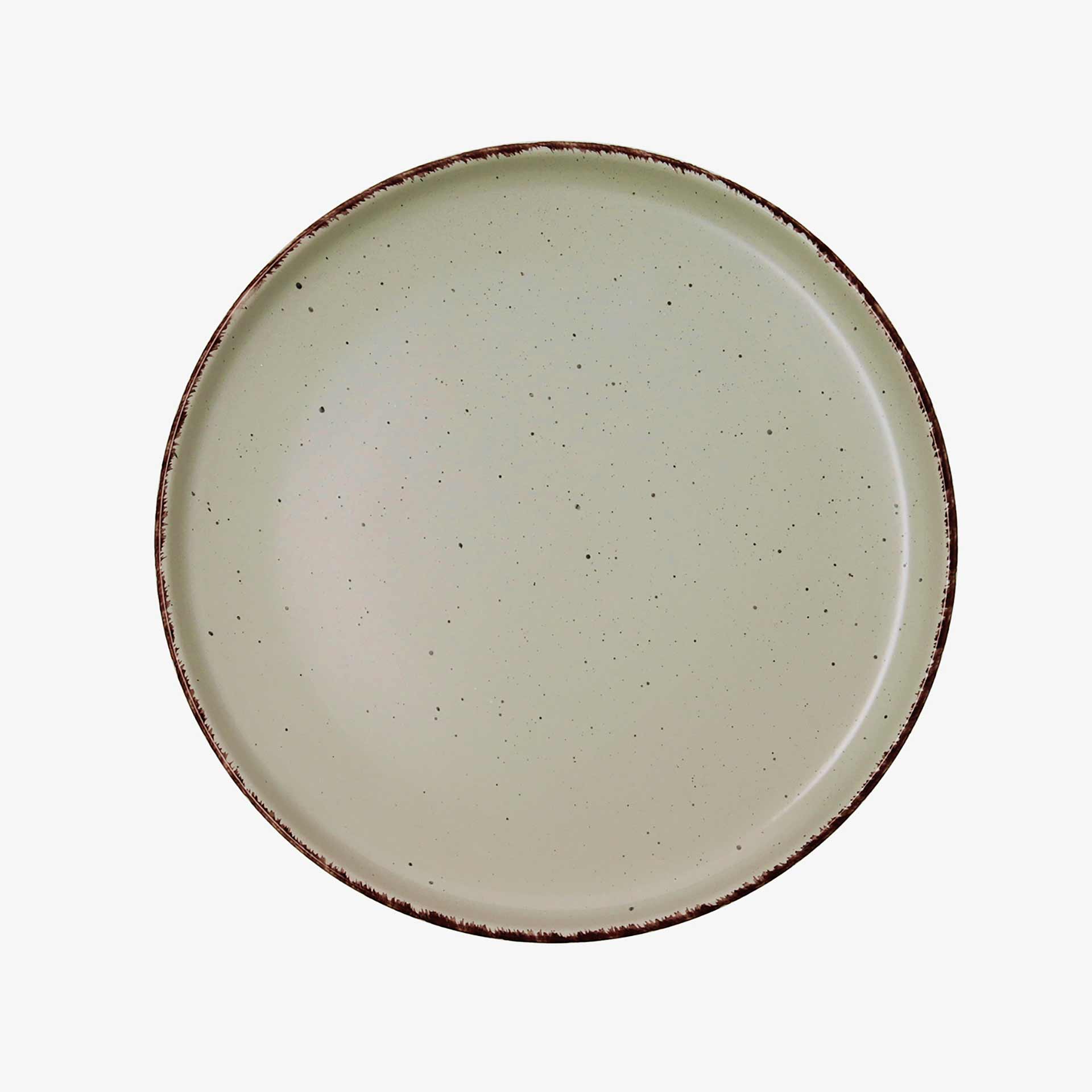 Plato llano de cer&aacute;mica verde Iria &Oslash;27cm