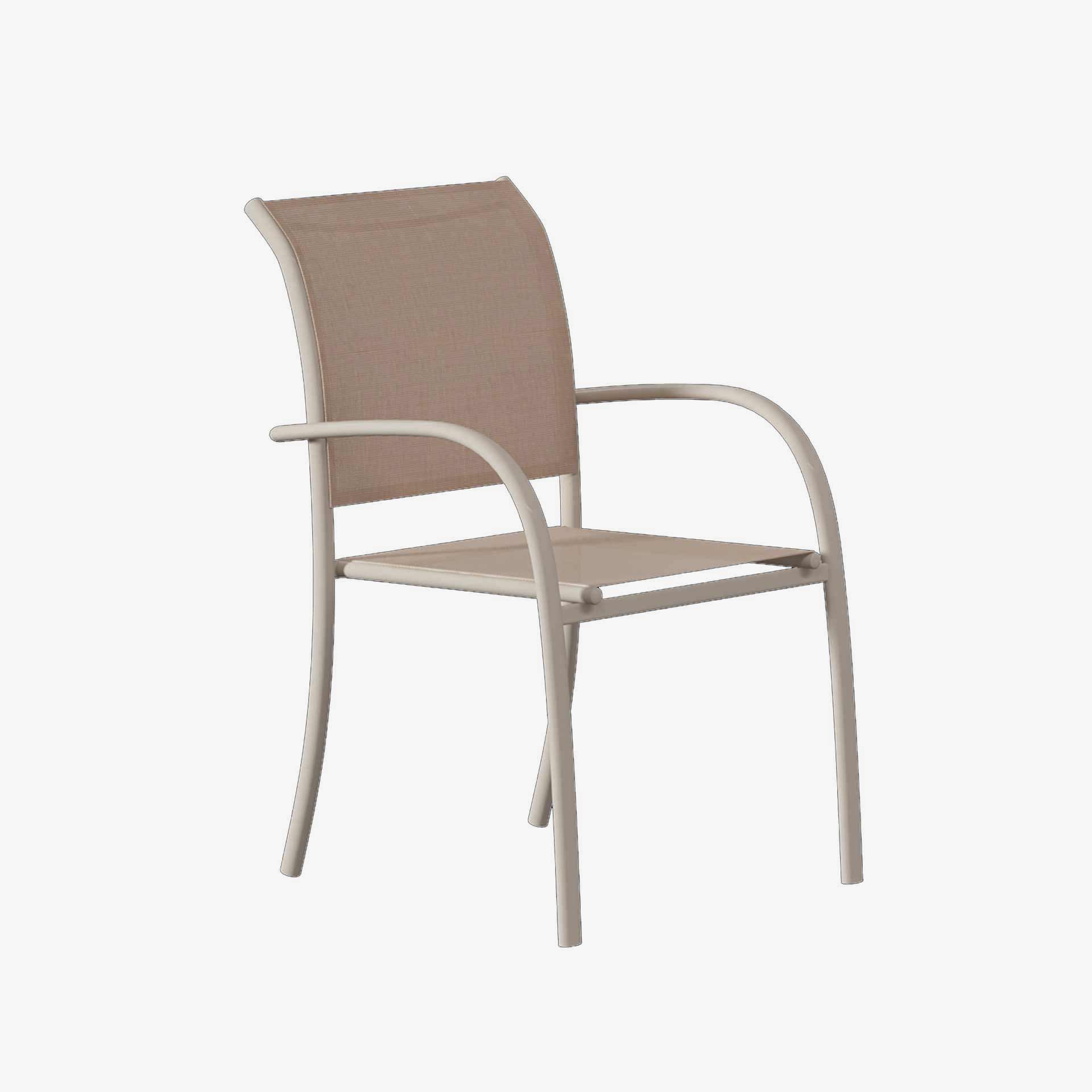 Silla de jard&iacute;n apilable de aluminio crema Piazor 56x65x88cm