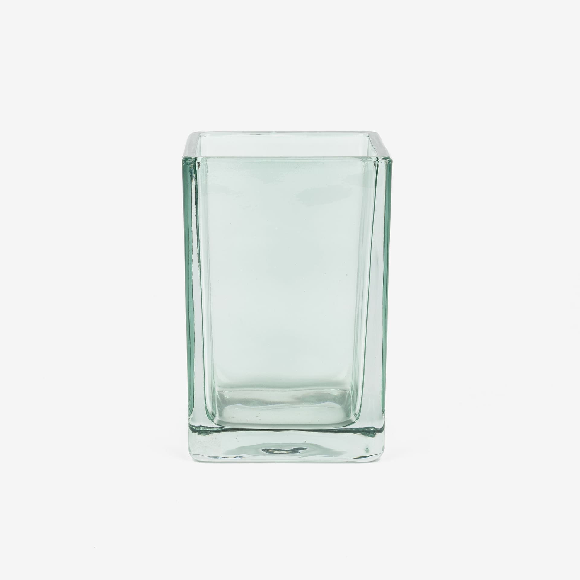 Vaso portacepillos de vidrio verde Cube 10c