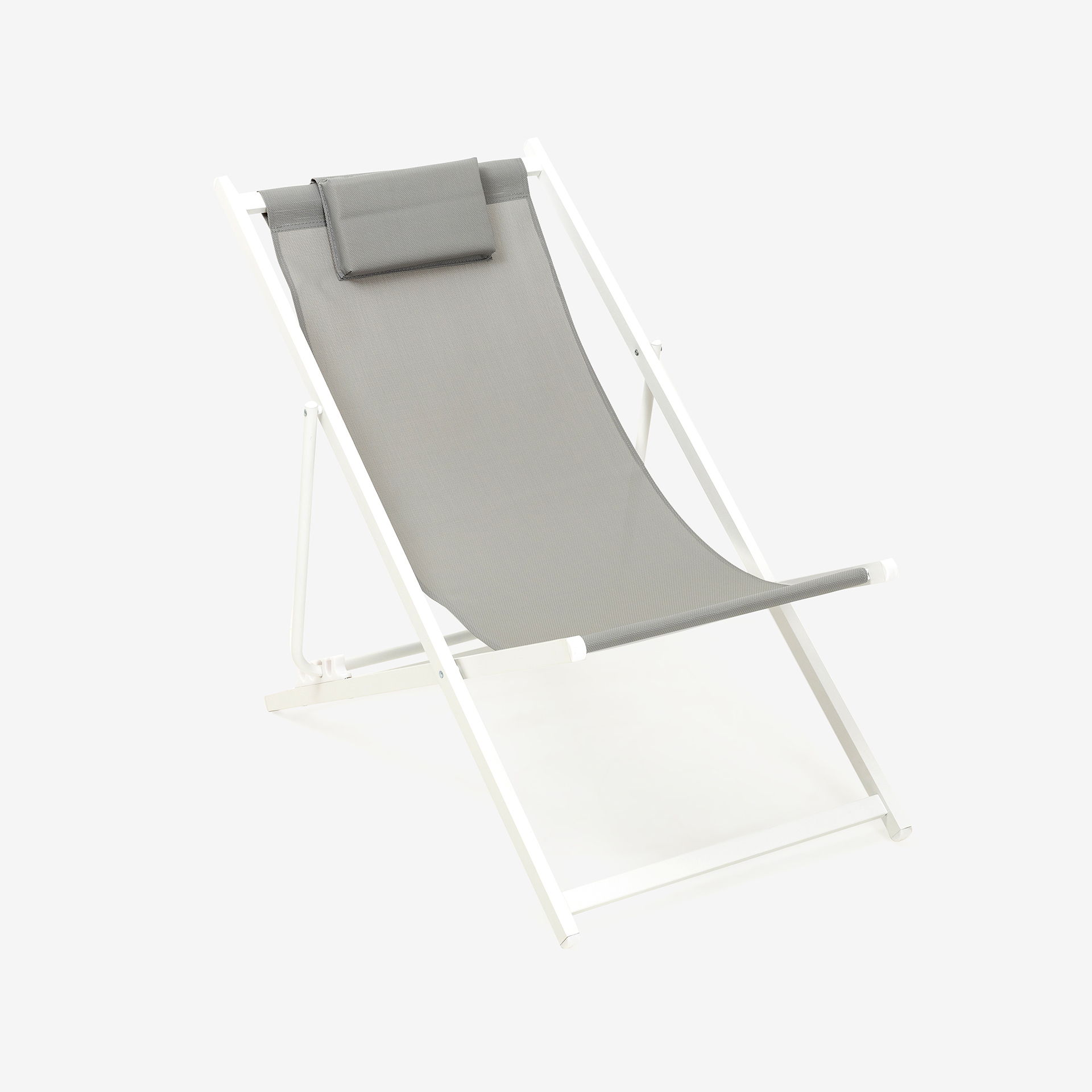 Hamaca reclinable de aluminio y textiline gris 104x58x76cm