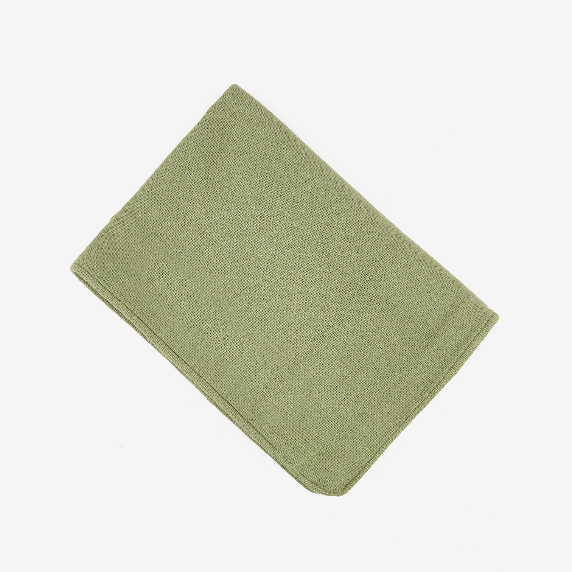 Funda de coj&iacute;n de algod&oacute;n verde ribete 30x45cm