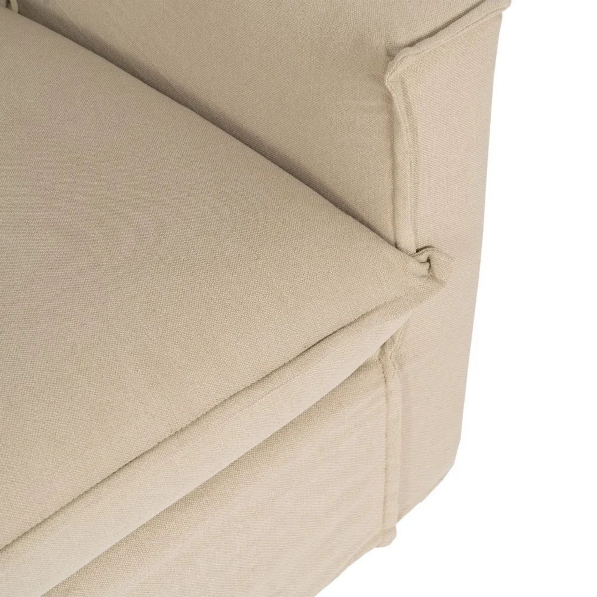 Sofá de 3 plazas de lino y algodón beige Bristol 220x95x90cm