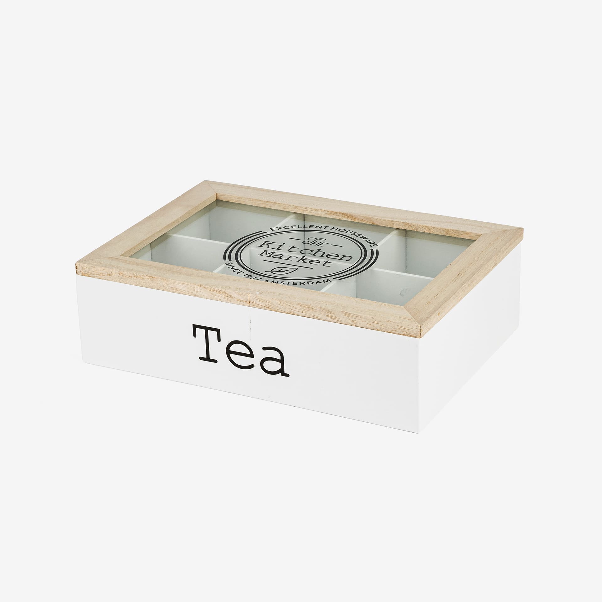 Caja de te madera con 6 compartimentos