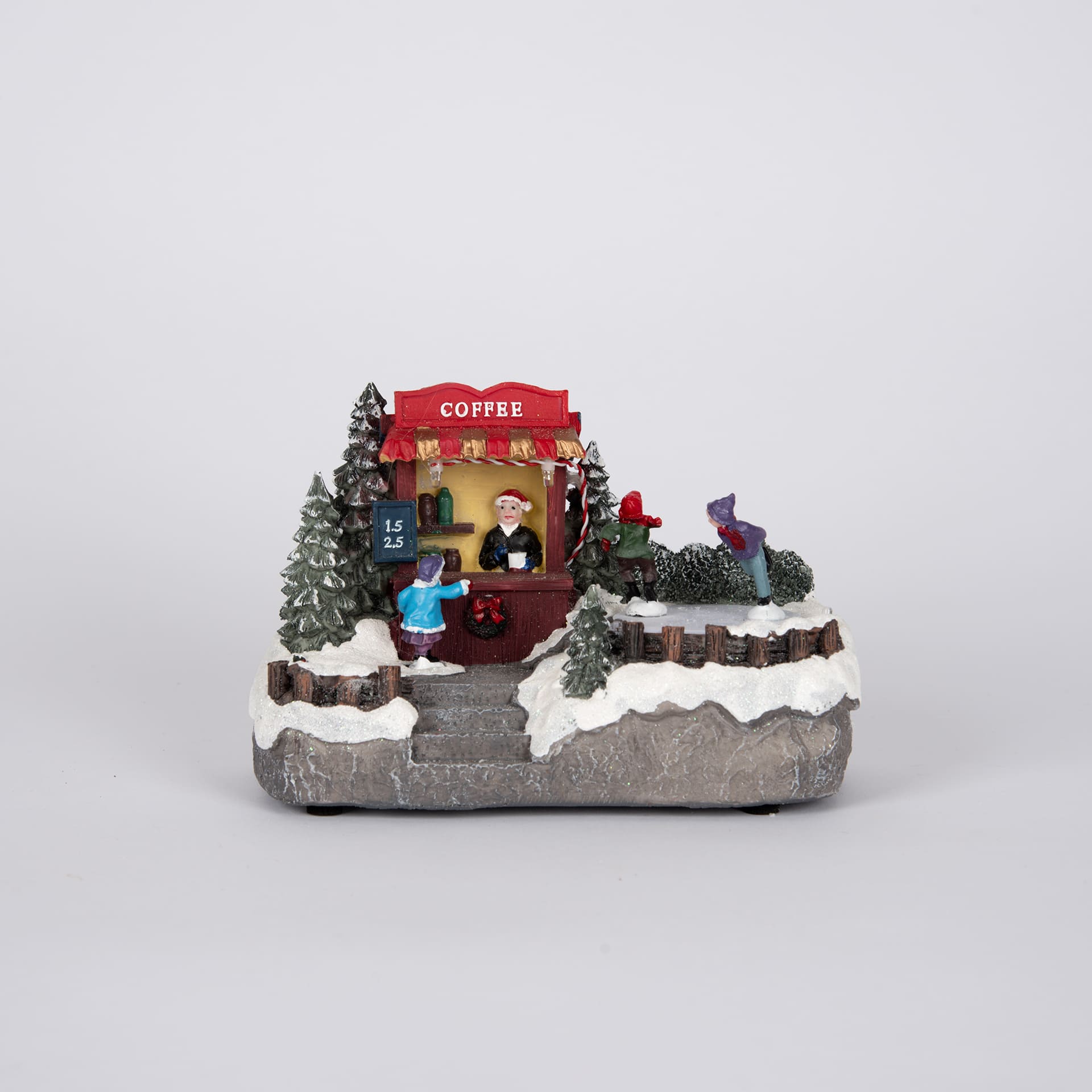 Figura decorativa Pueblo de Navidad con luz LED 20cm en varios modelos