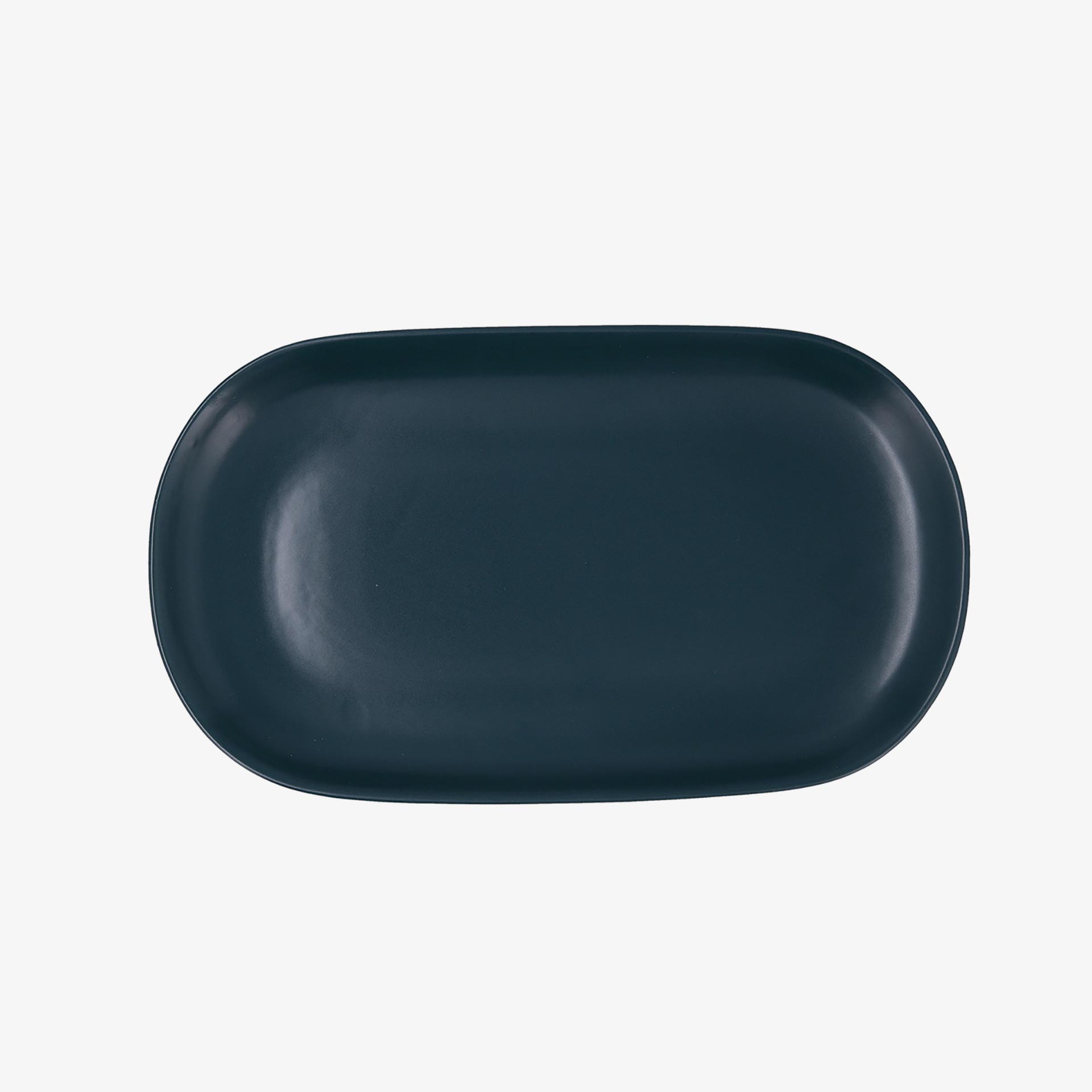 Fuente oval azul de cer&aacute;mica Azura 31x18cm