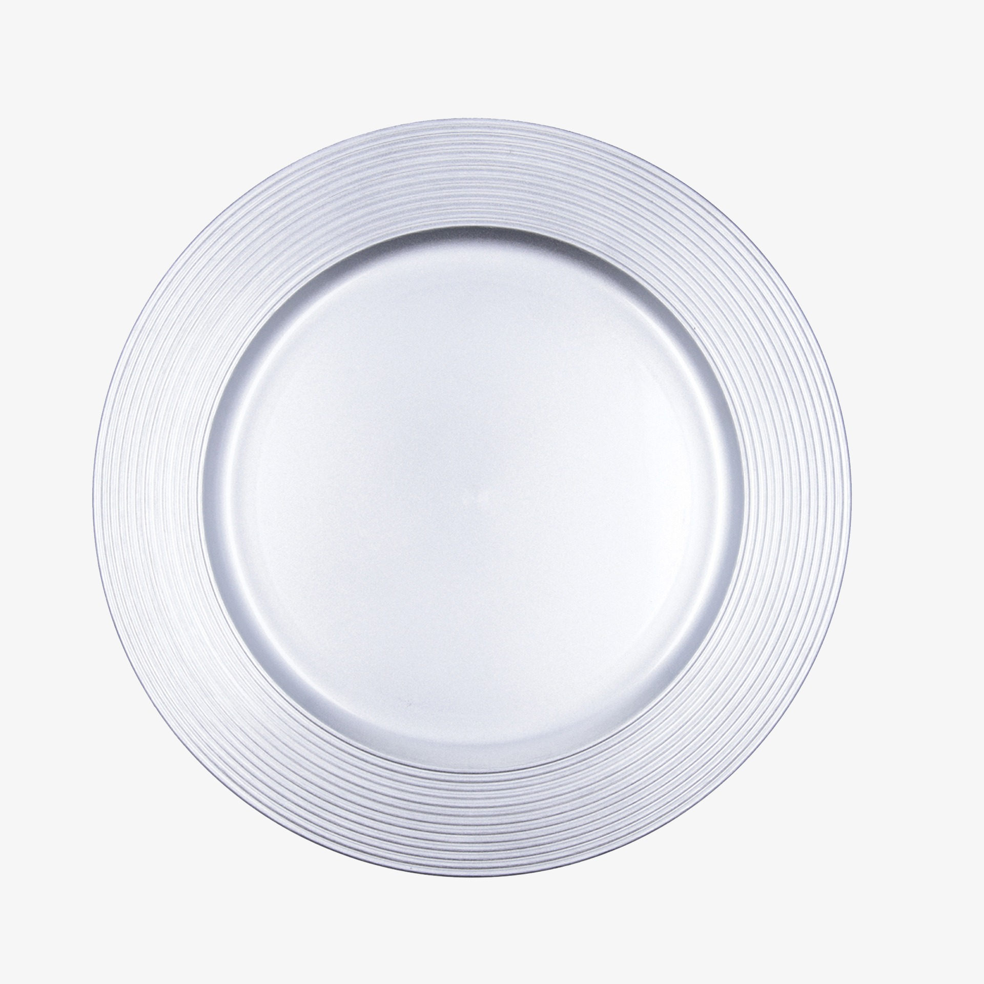 Plato llano plateado con relieve Domus &Oslash;33cm