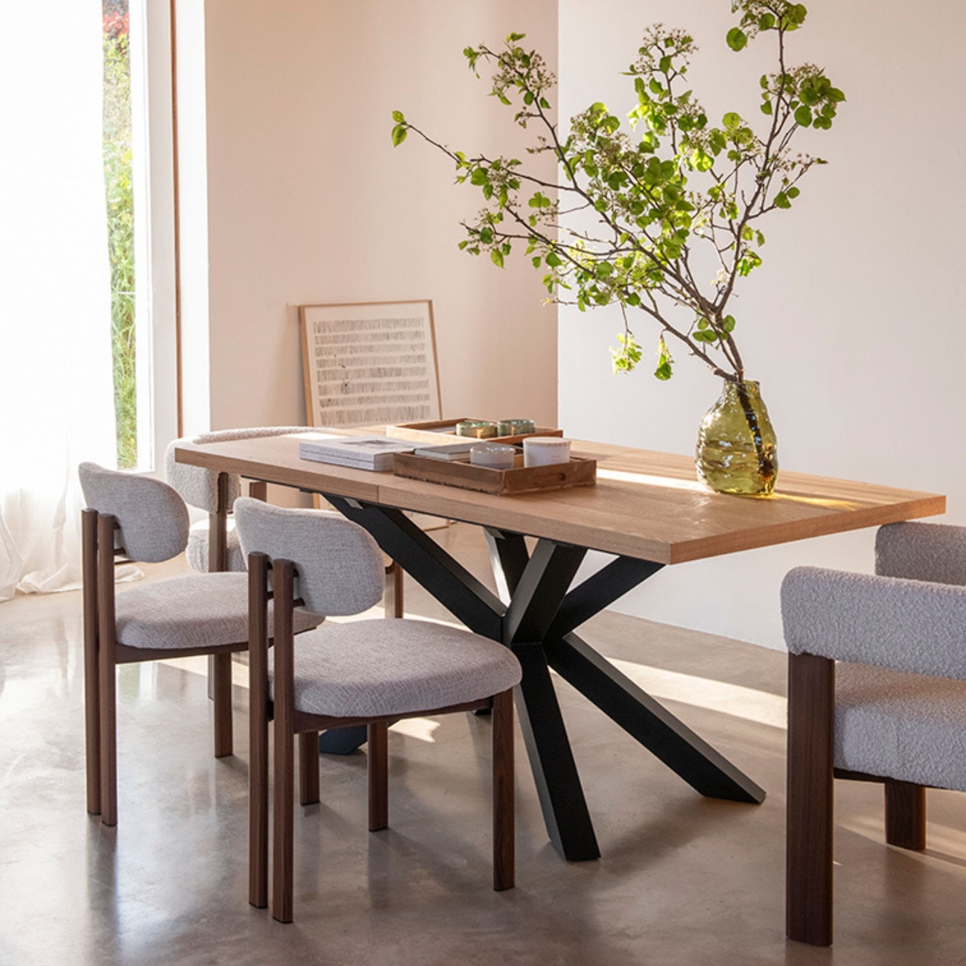 Mesa de comedor extensible de madera DM Denver 180/220x90x76cm