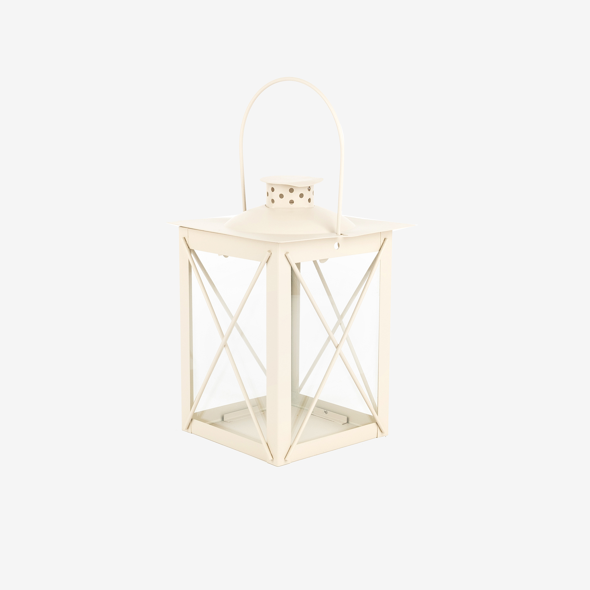 Farol beige de hierro Kuzco 14x14x21cm