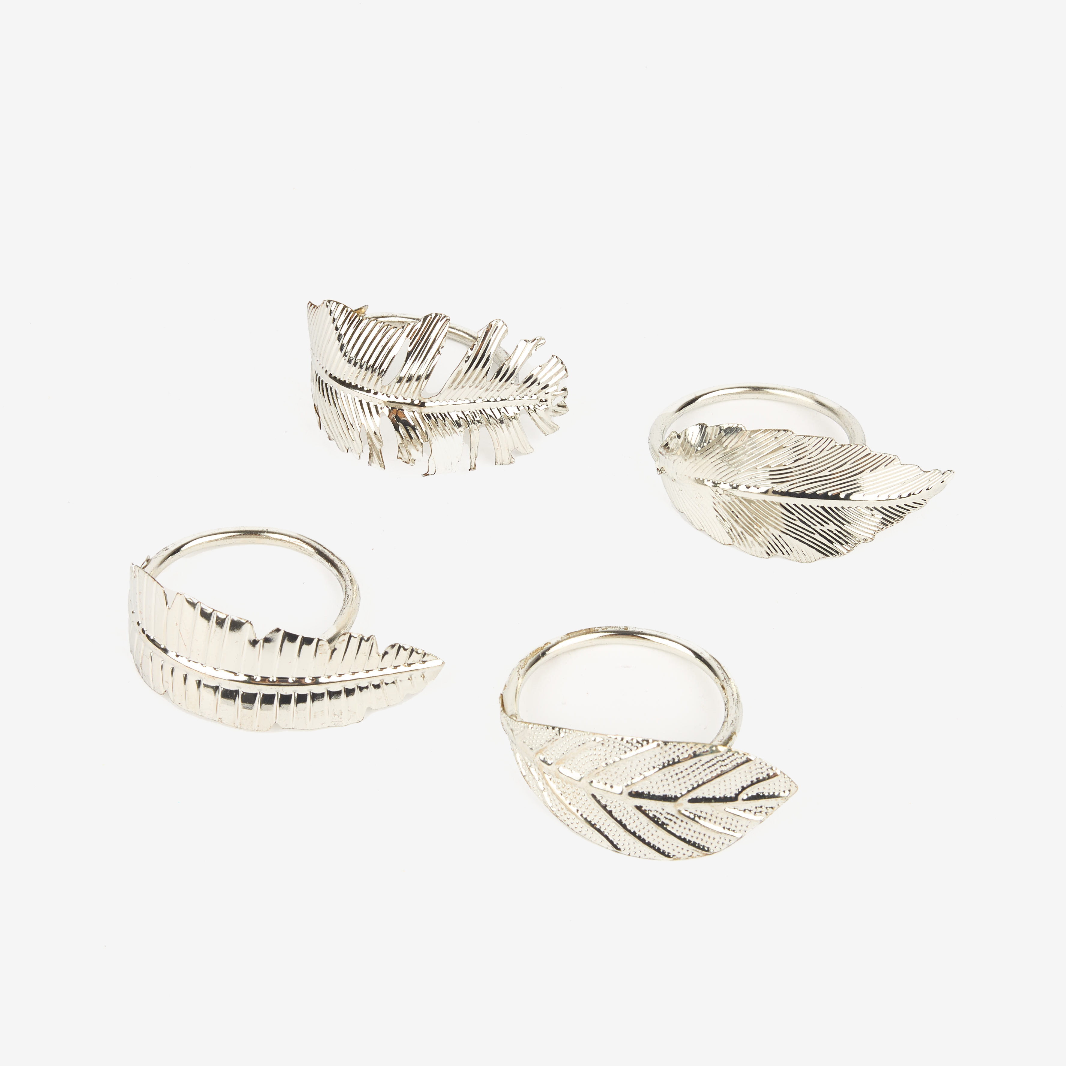 Set de 4 servilleteros de metal plateados