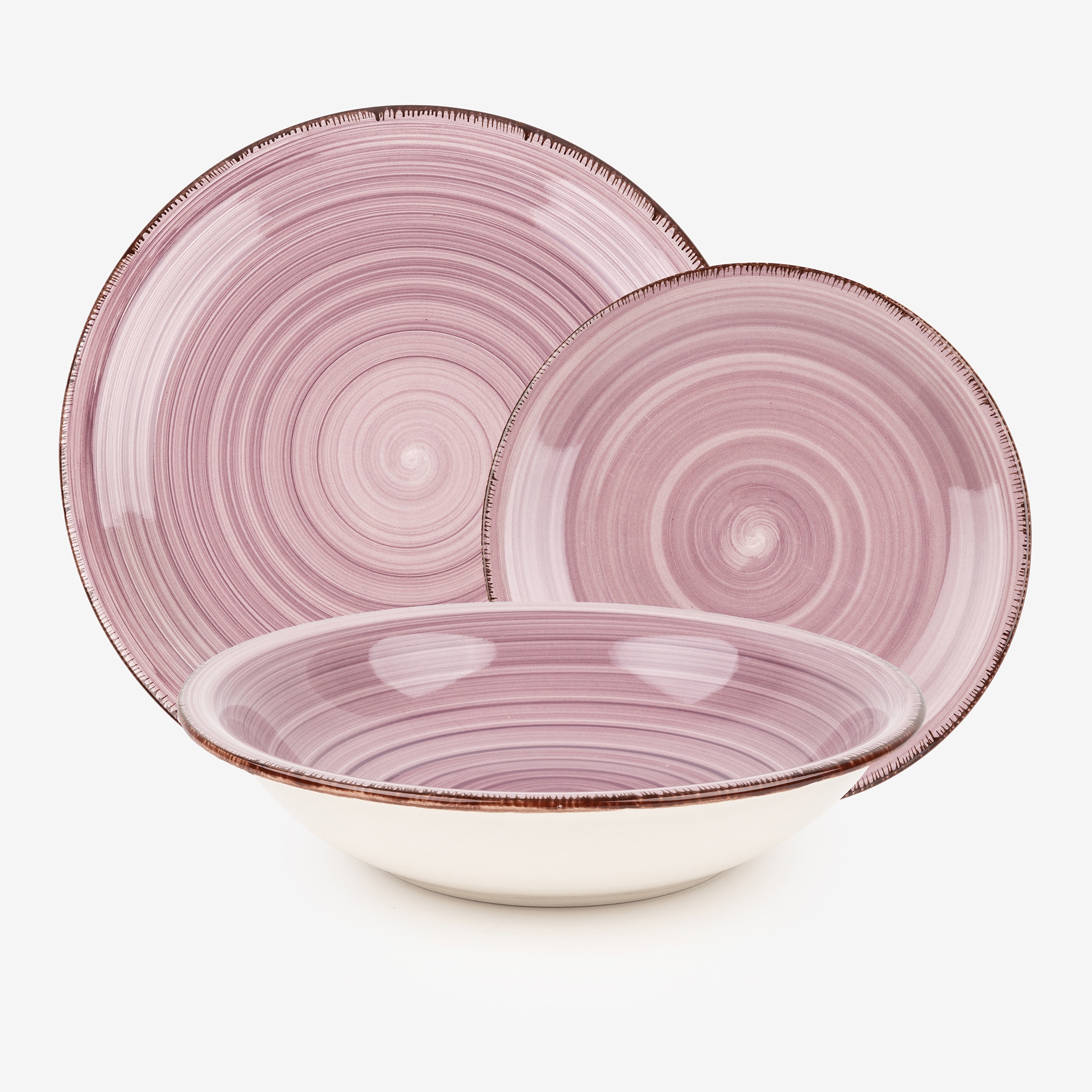 Vajilla de 18 piezas rosa Vita