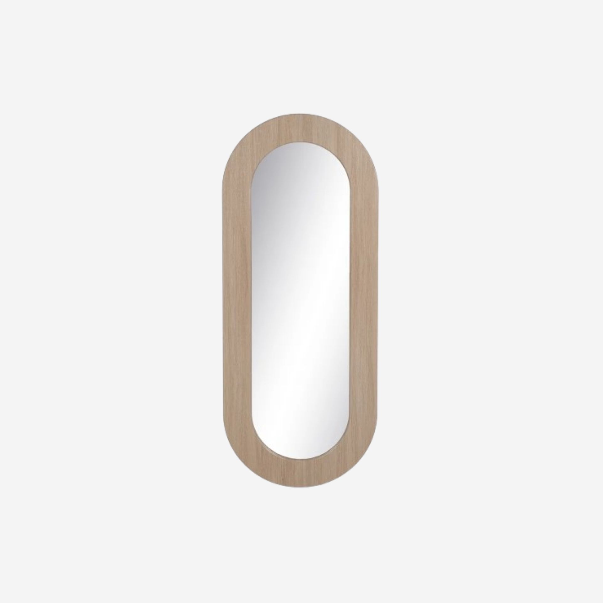 Espejo de pared ovalado de madera DM 65x2,2x160cm