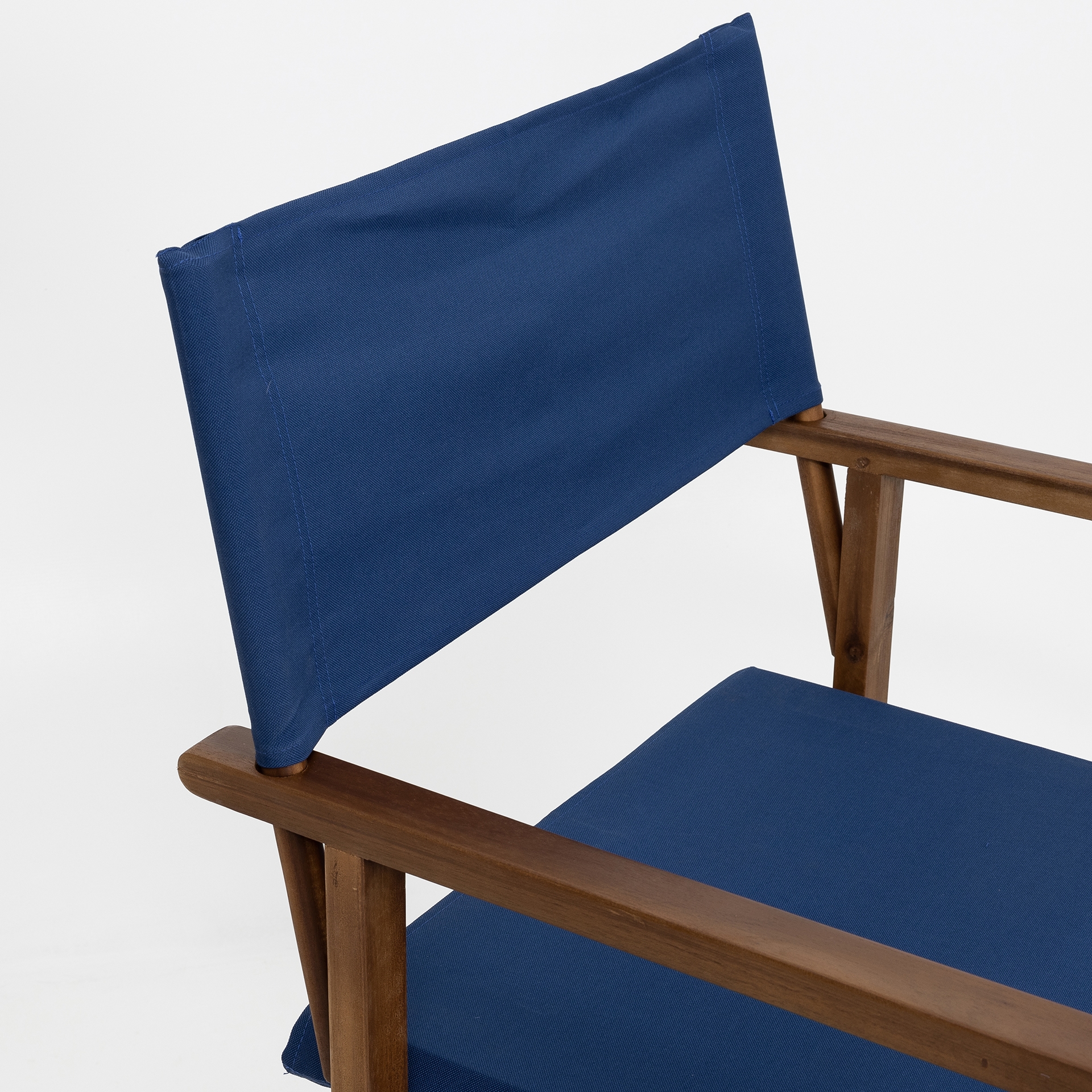 Silla plegable director de jardín azul de madera de acacia 90x56x52 cm