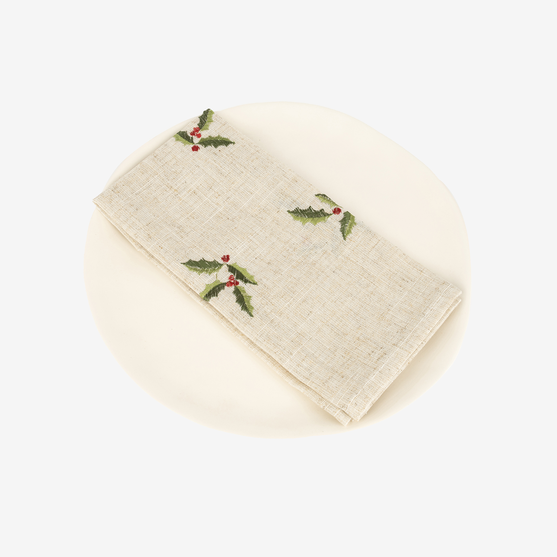 Servilleta de lino beige Acebo 45x45