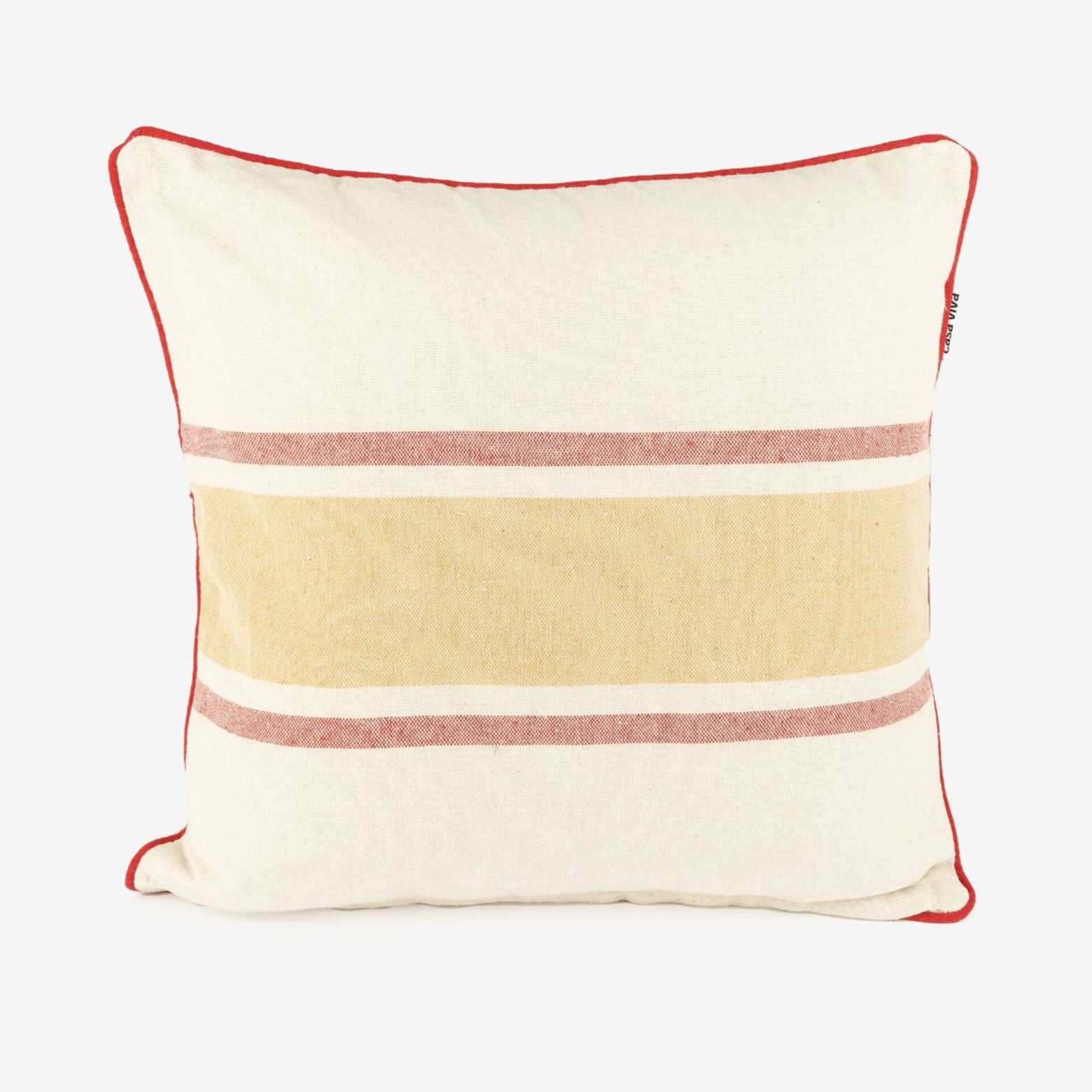Funda de cojín de algodón con rayas rojas Niza 45x45cm