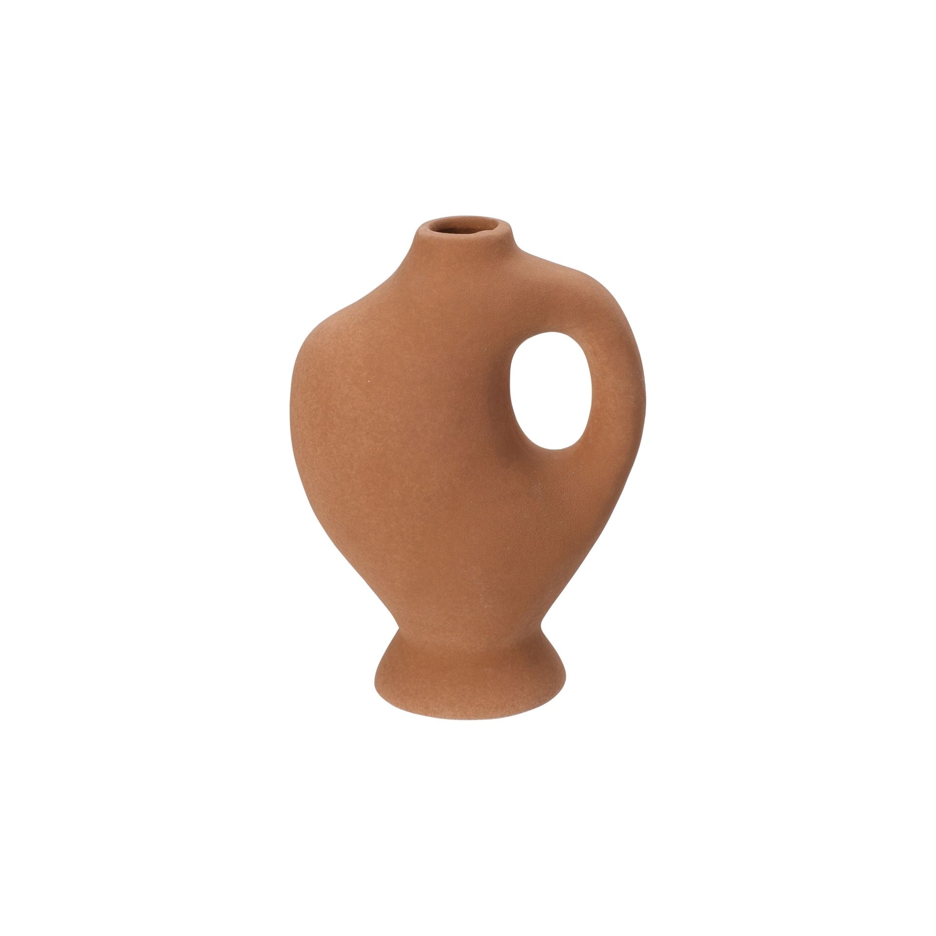 Jarrón de cerámica terracota Kaster 16x8x21cm